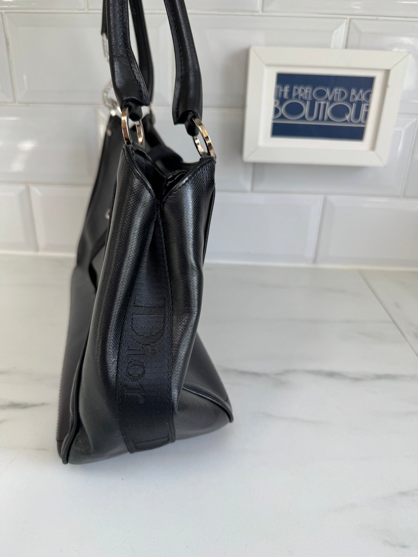 Christian Dior Diamanté Clip Shoulder Bag - Black