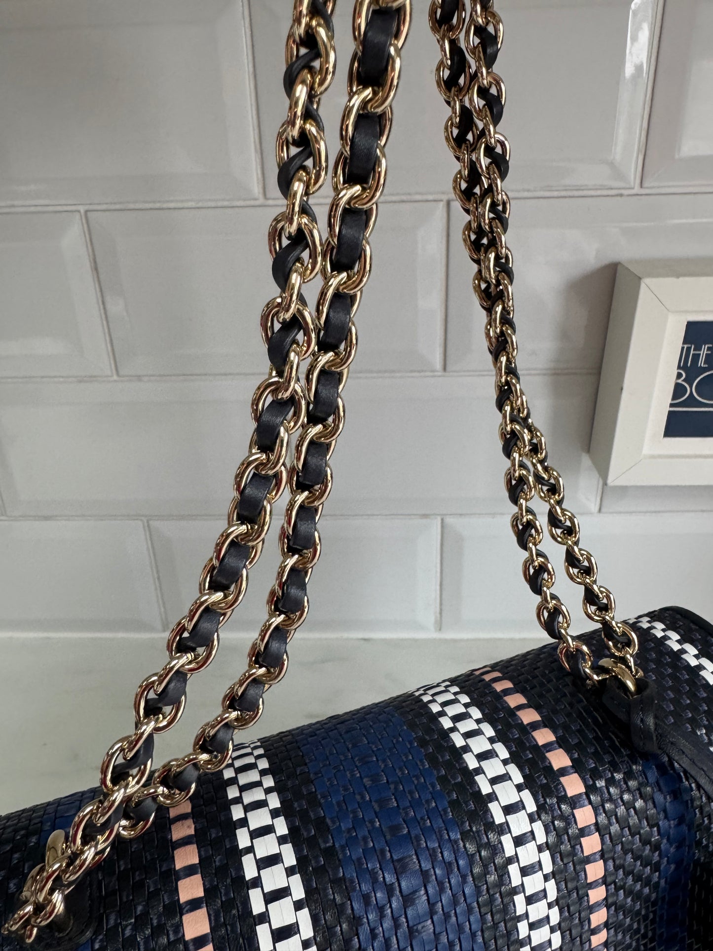 Mulberry Medium Twilight Rafia Lily - blue, pink, black and white