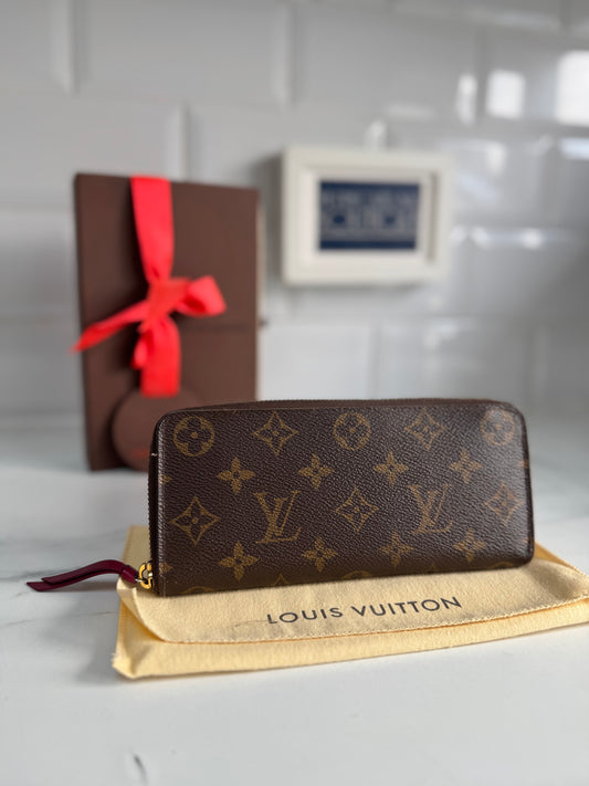 Louis Vuitton Clemence Wallet - Monogeam/Fuschia