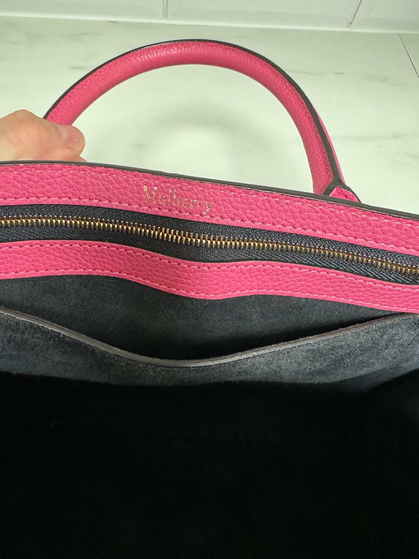 Mulberry Small Bayswater with strap - Candy Pink