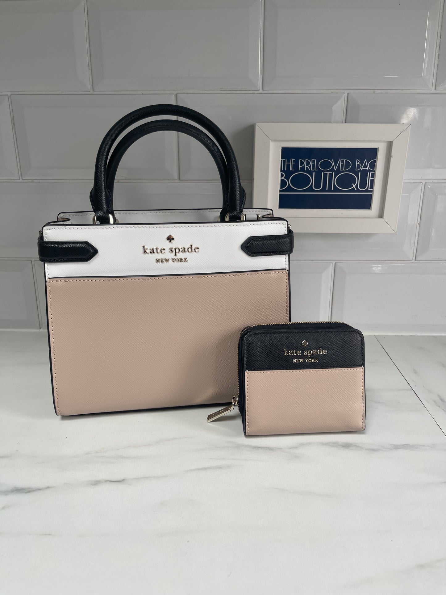 Kate Spade Staci Purse - Black, Neutral & White