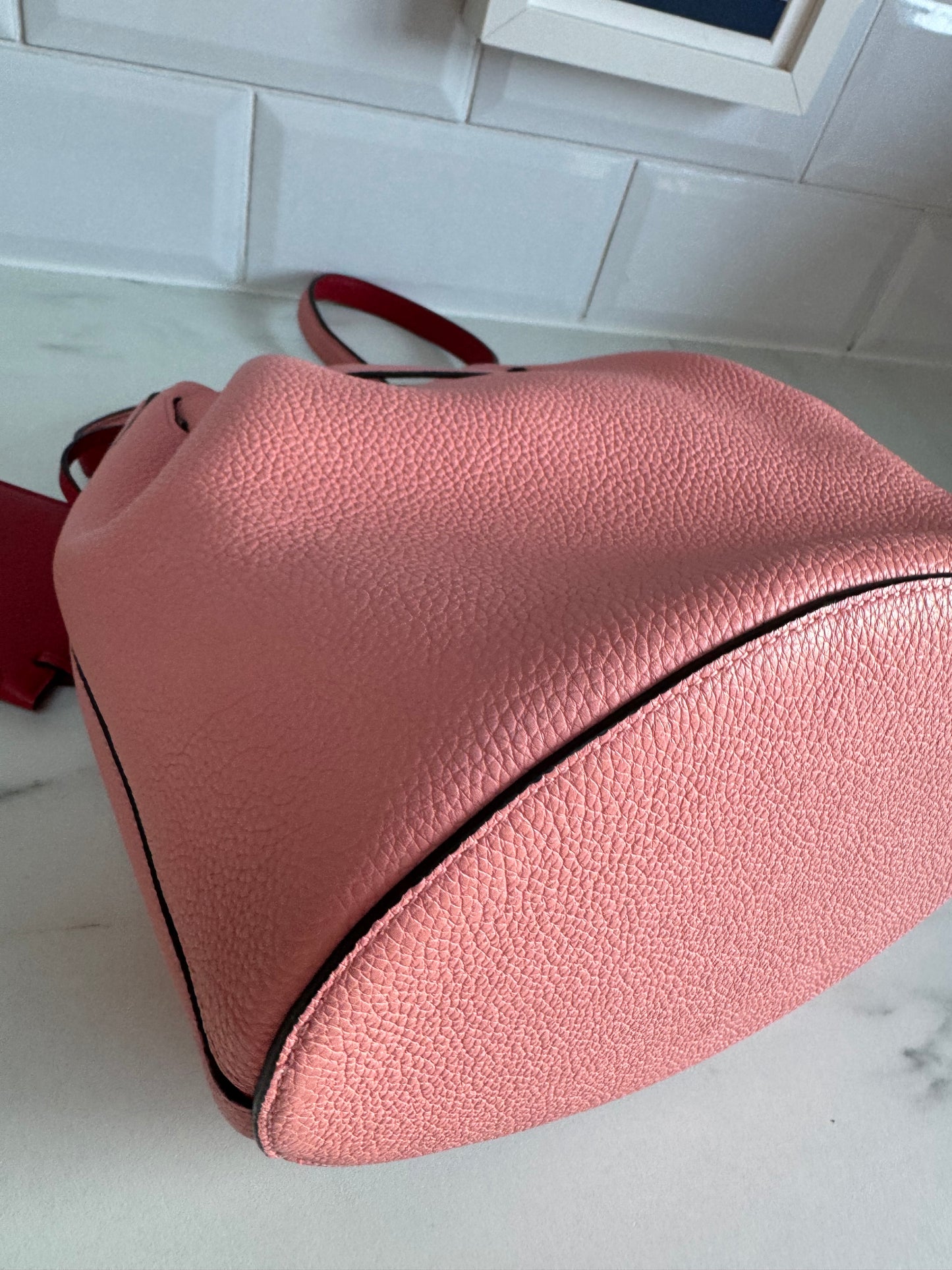 Mulberry Abbey Bucket Bag - Macaroon Pink & Red