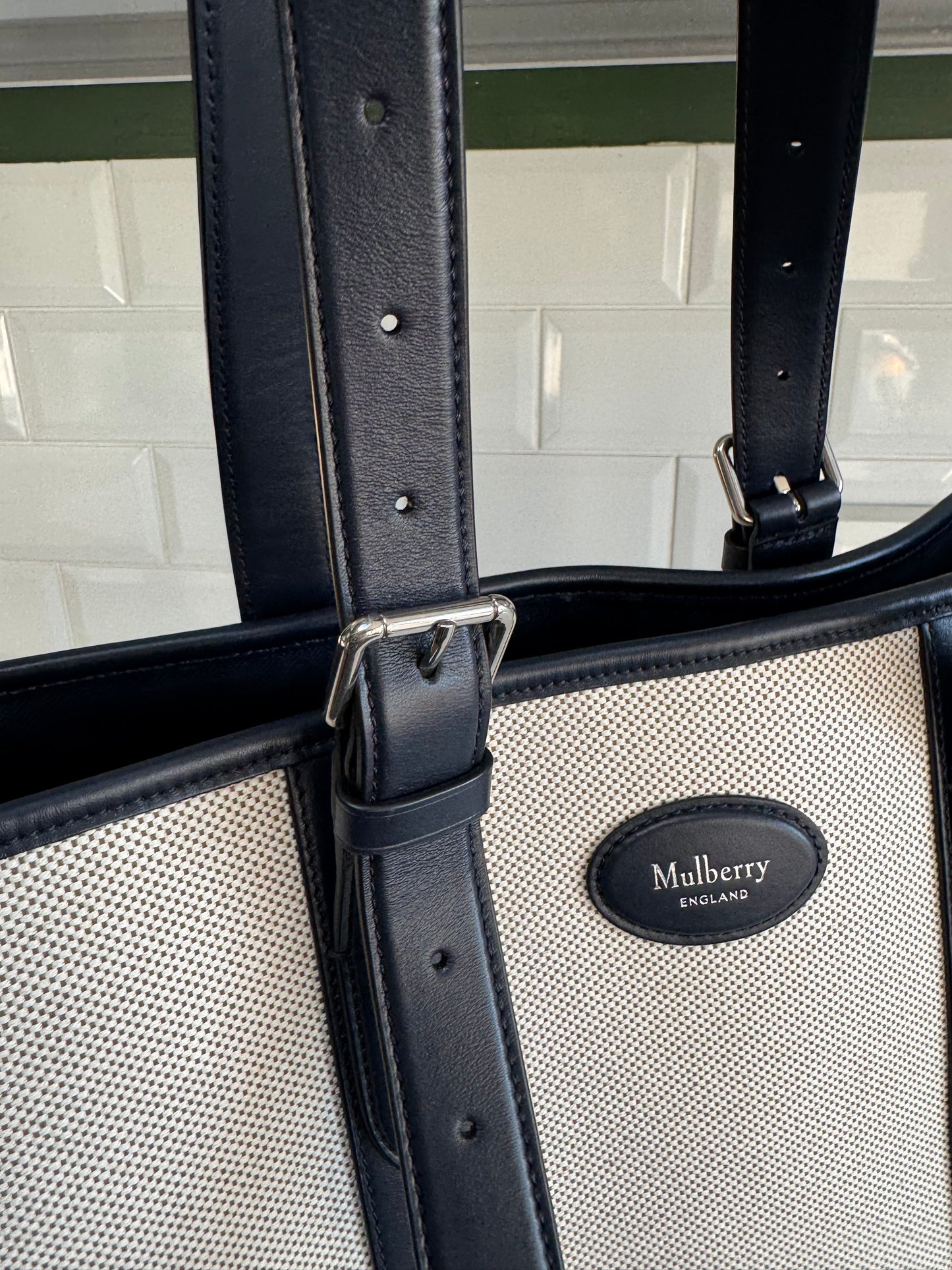 Mulberry Heritage tote - Canvas and Midnight Smooth Calf