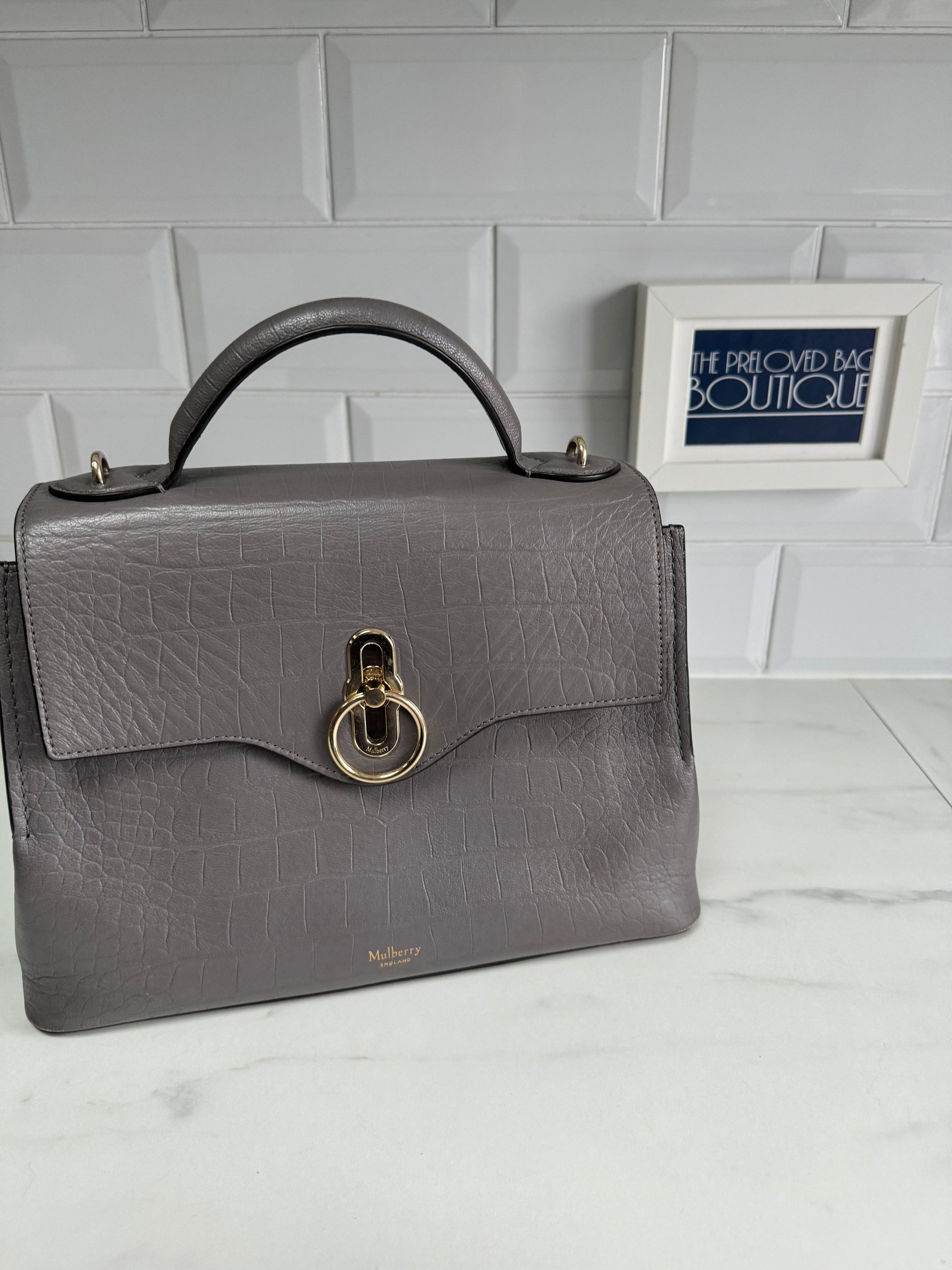 Mulberry Small Seaton Charcoal The Preloved Bag Boutique