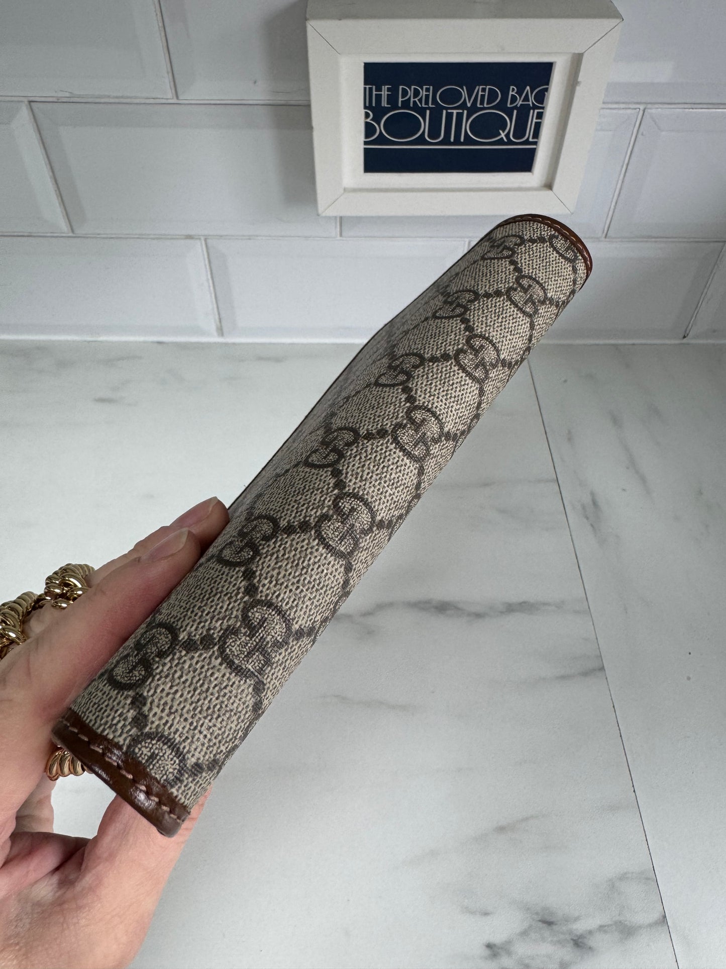 Gucci Horsebit Wallet on Chain - Brown and Beige