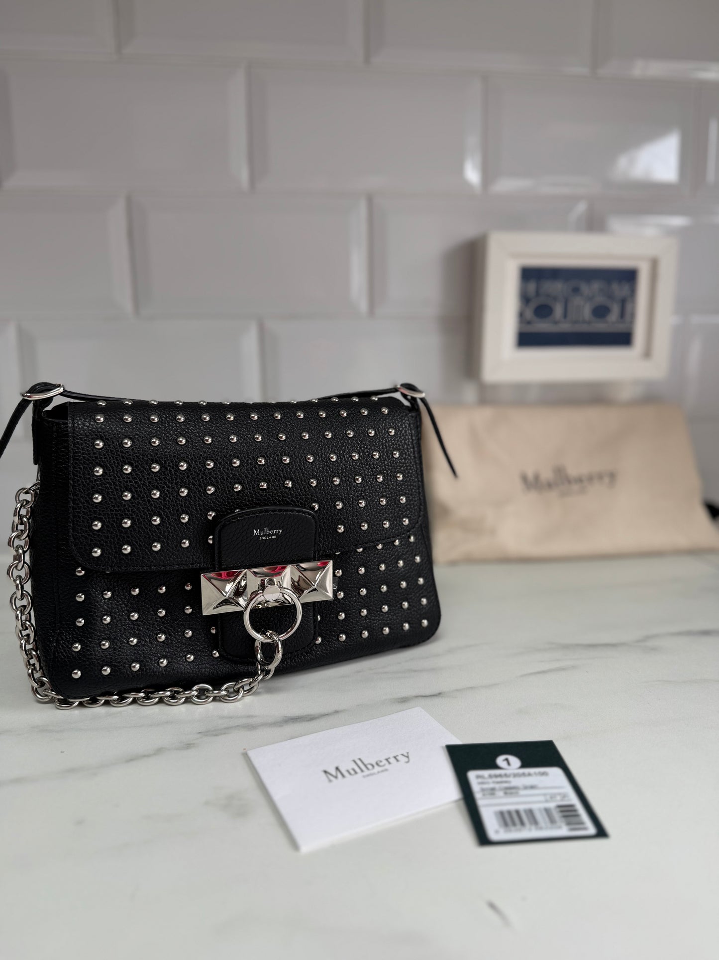 Mulberry Mini Keeley - black with silver studs