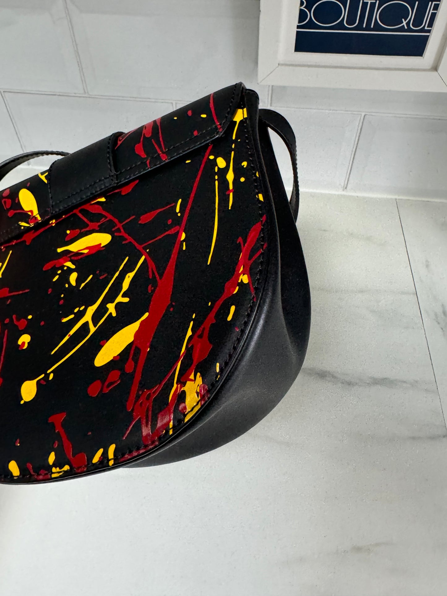 Vivienne Westwood Alex Saddle Bag - Black, Red & Yellow