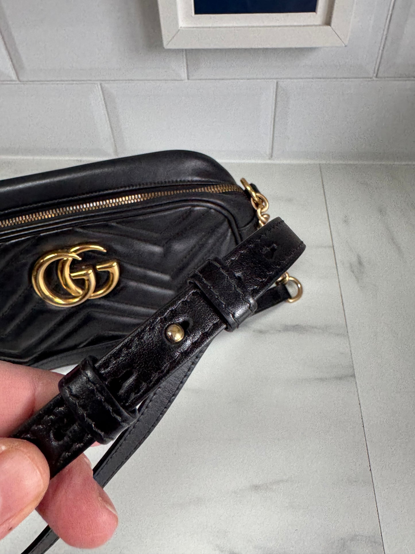 Gucci GG Mini Marmont Shoulder Bag - Black