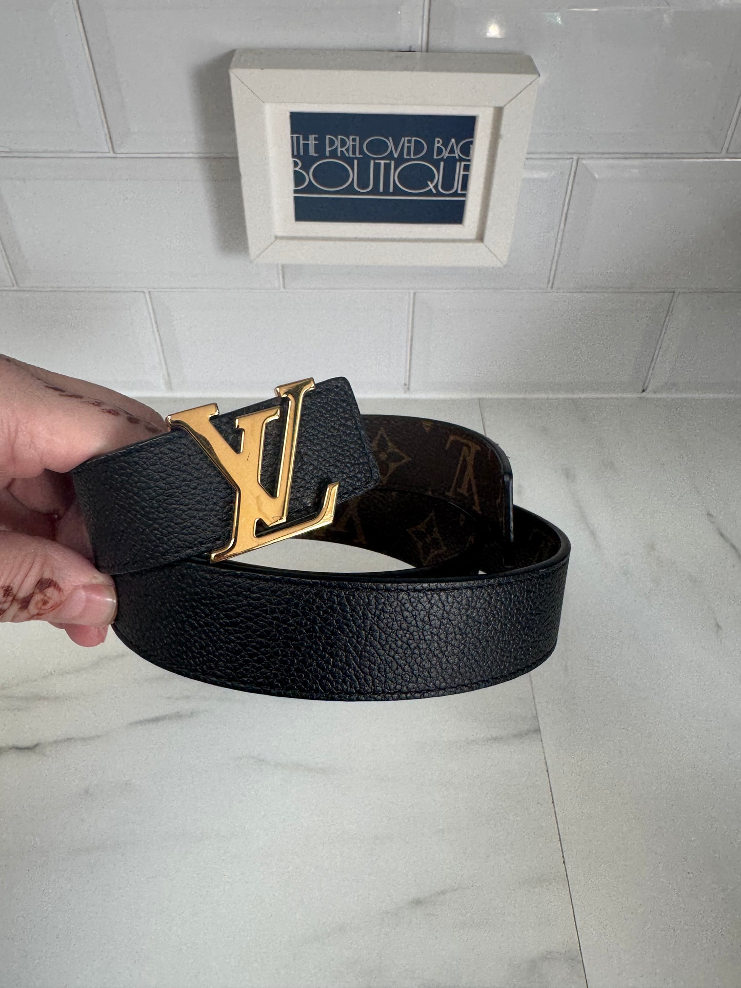 Louis Vuitton Initiales Belt - Black/Brown Monogram