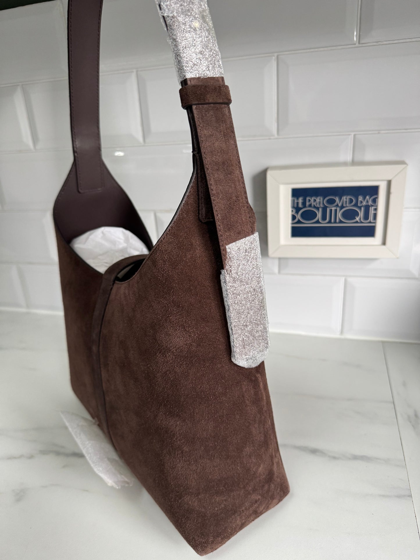 Strathberry Kite Hobo - Chocolate Suede