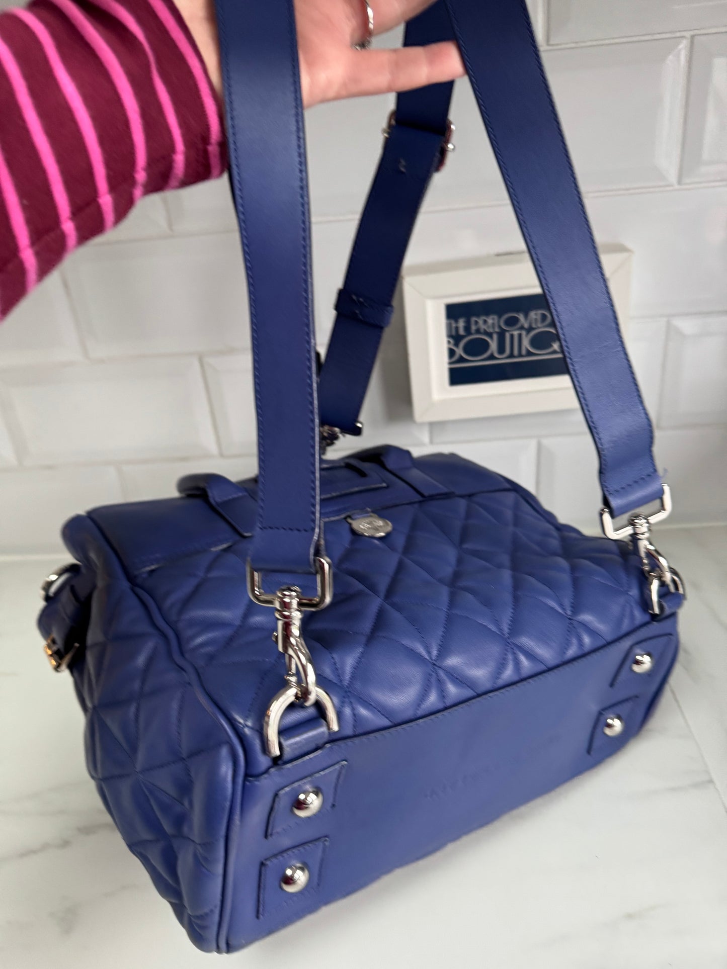 Mulberry Medium Quilted “Cara Delevingne” Backpack - Indigo Blue