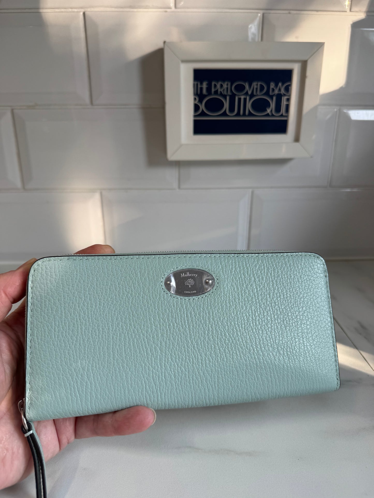 Mulberry Plaque 8CC Zip Purse - Acrylic Green