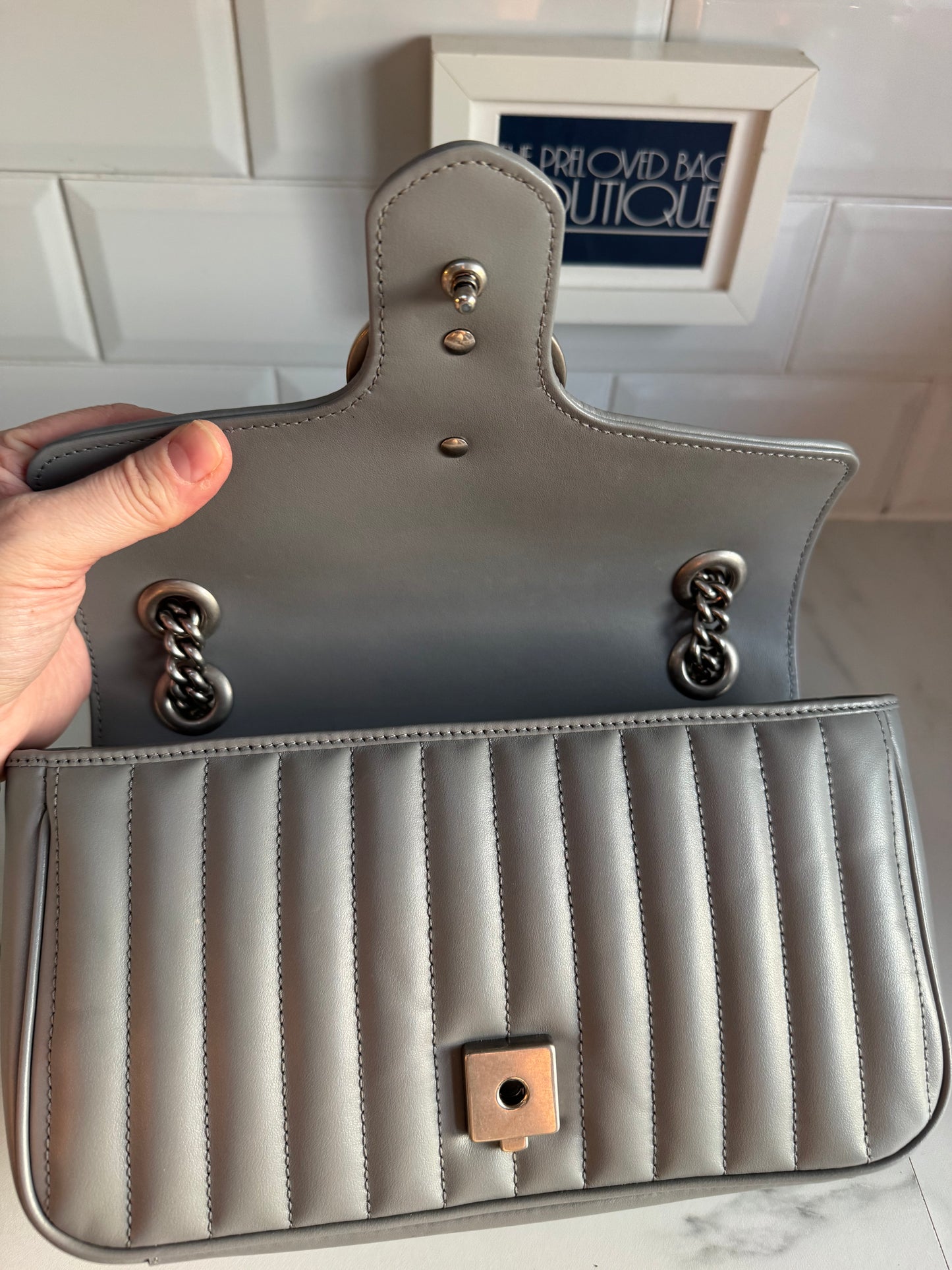 Gucci GG Marmont Shoulder Bag - Grey