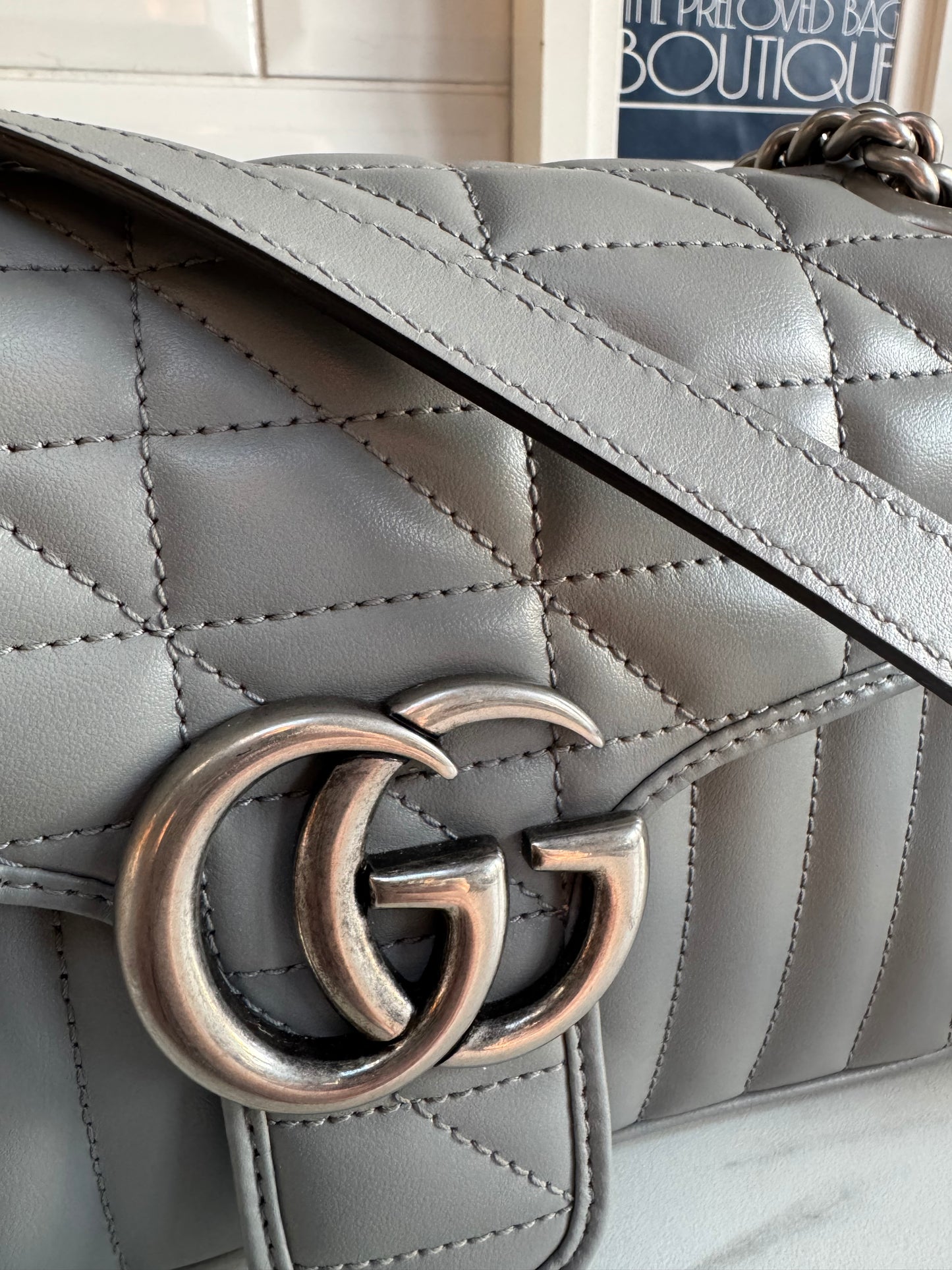 Gucci GG Marmont Shoulder Bag - Grey