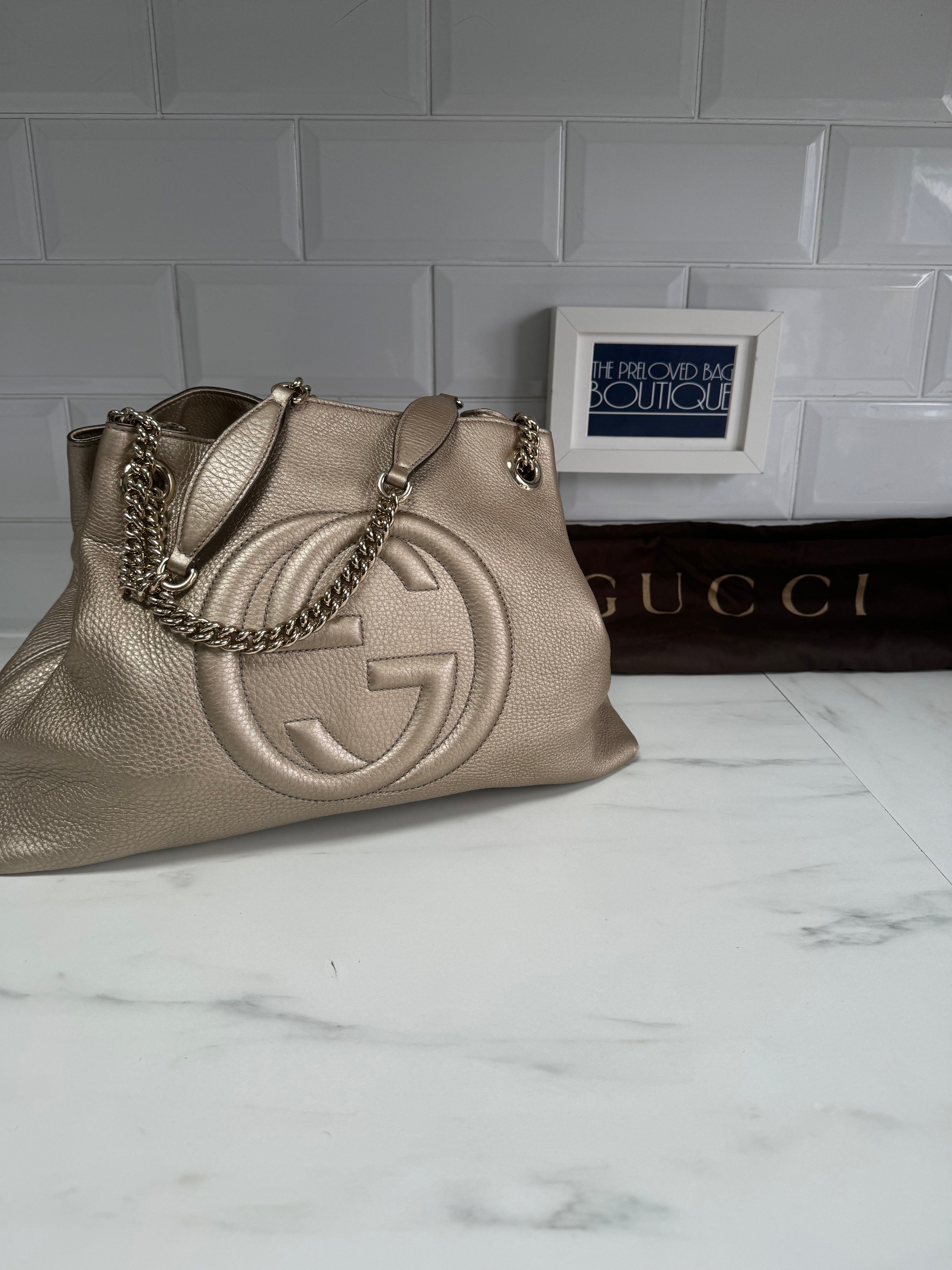 Gucci Soho Tote Gold The Preloved Bag Boutique