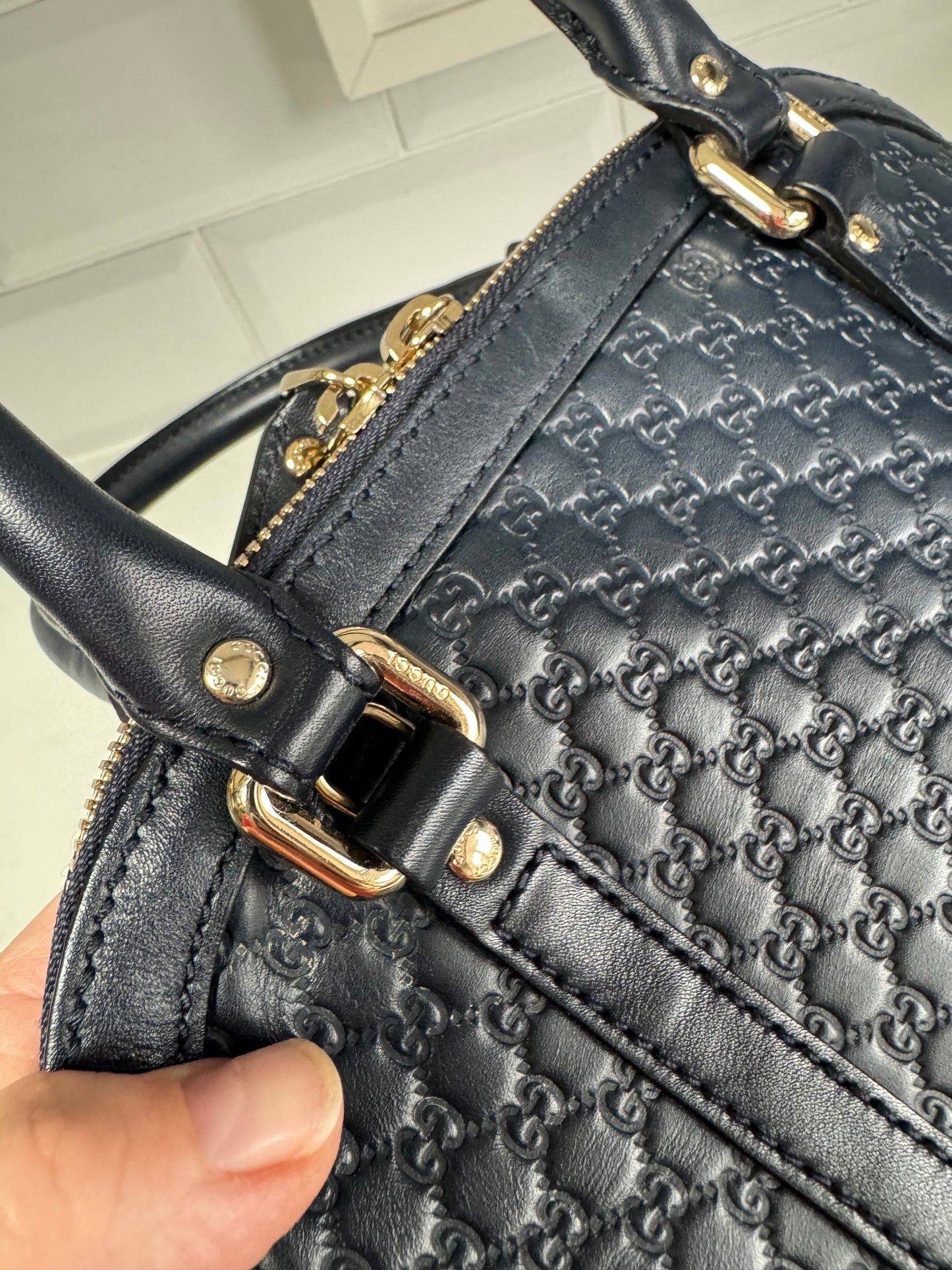 Gucci Guccissima Small Dome Bag - Navy