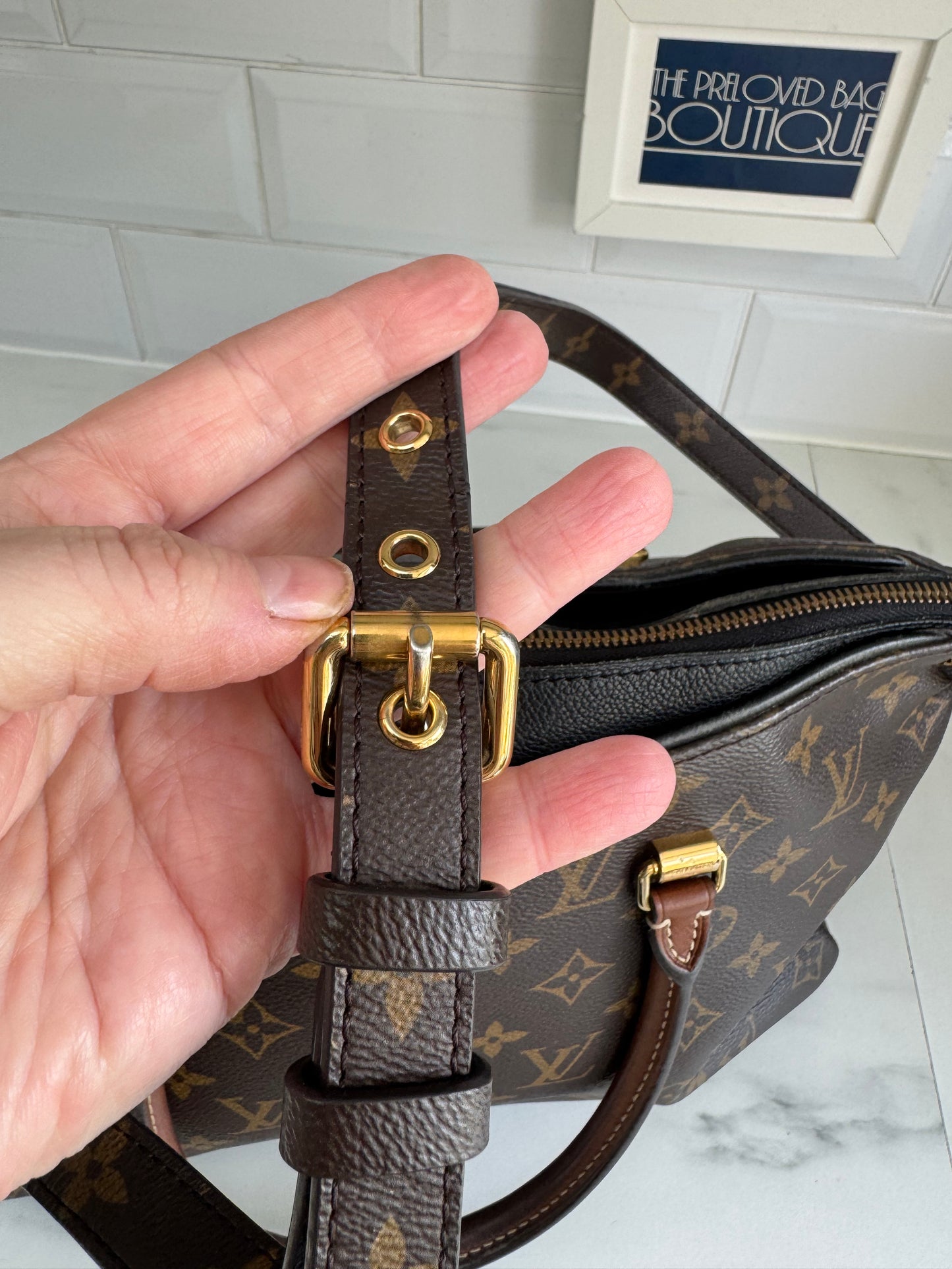 Louis Vuitton Pallas Noir Shoulder Bag - Monogram Brown