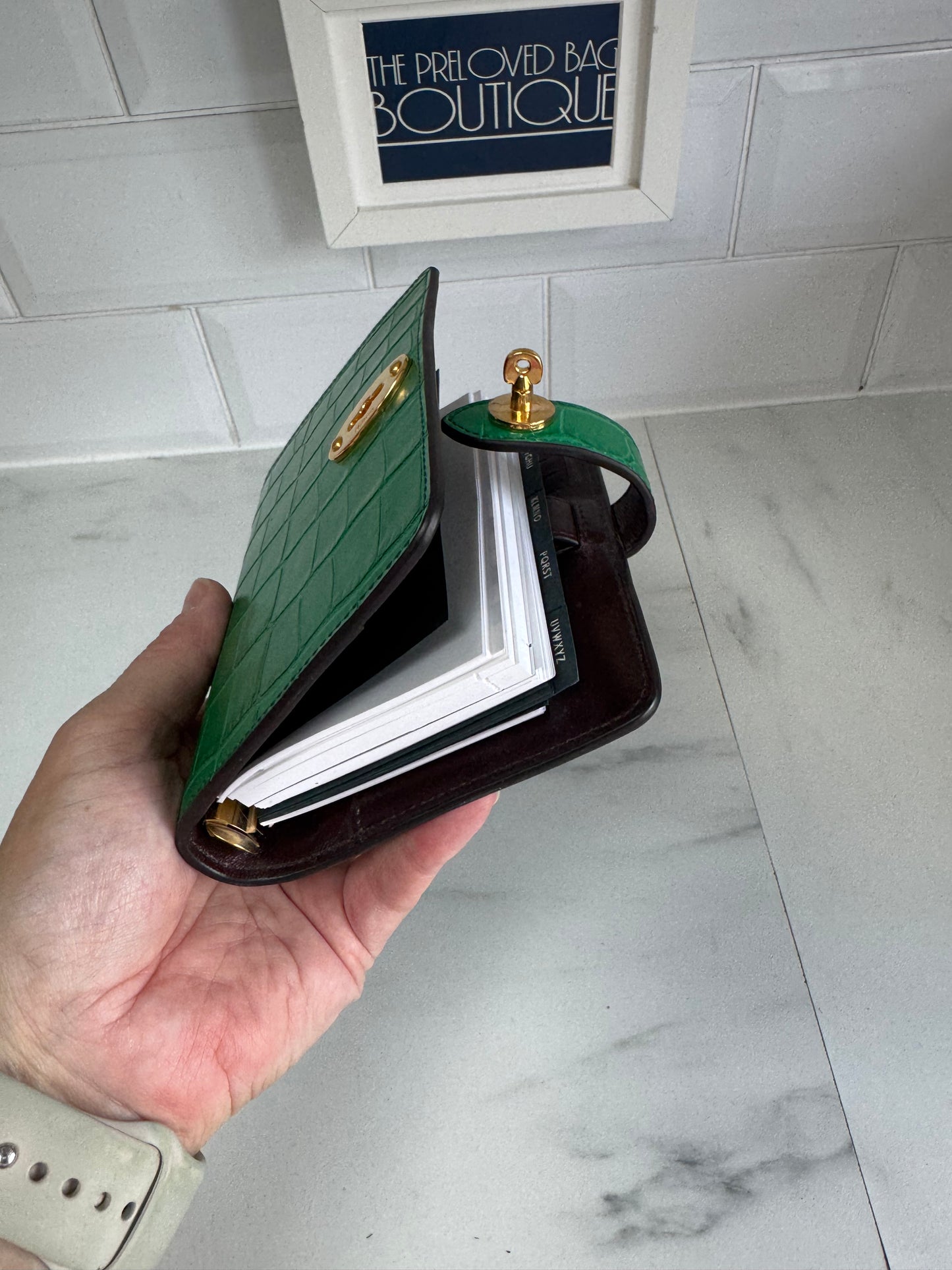 Mulberry Pocket Book - Emerald Croc Embossed