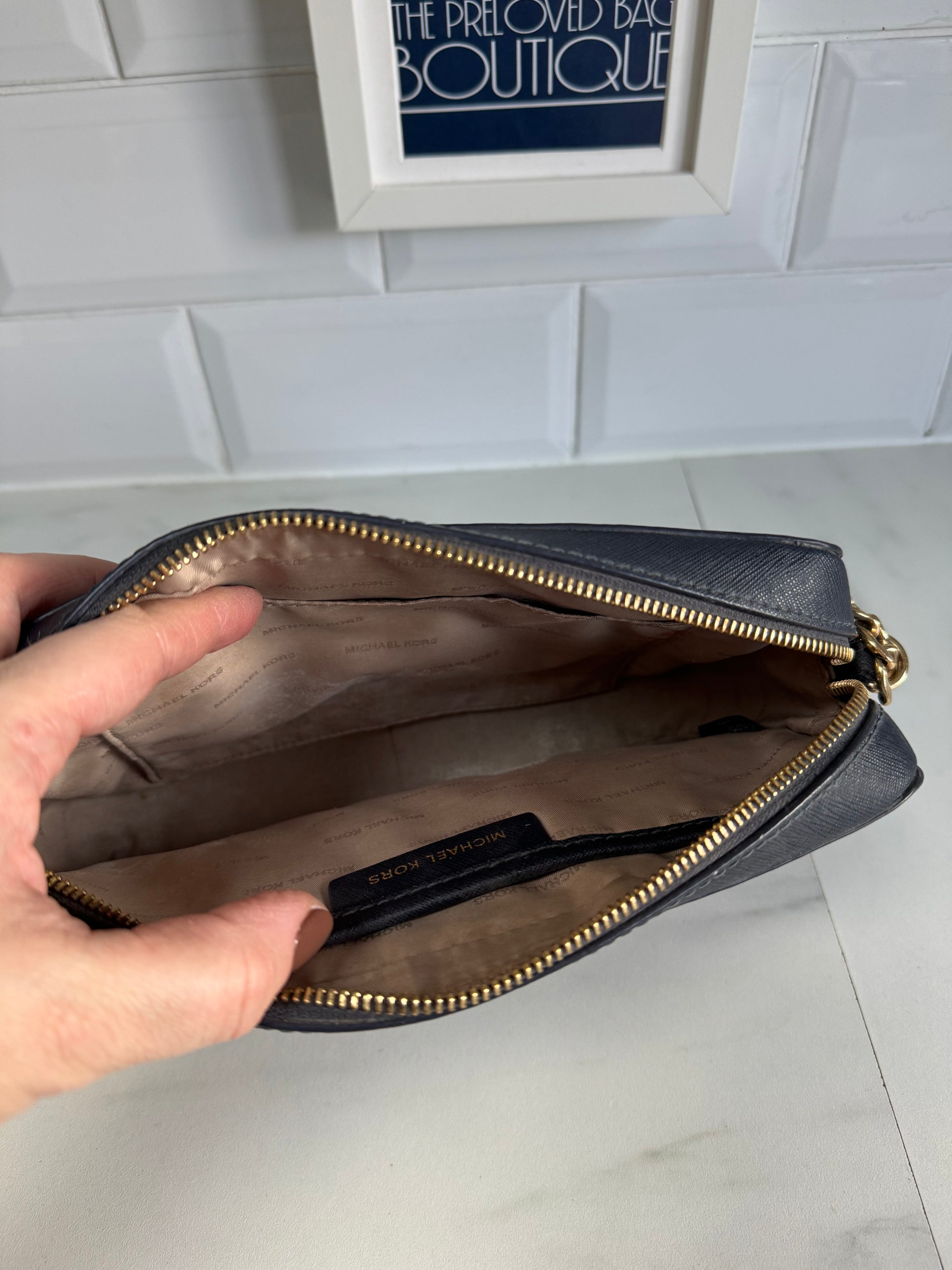 Michael kors jet hot sale set bag navy