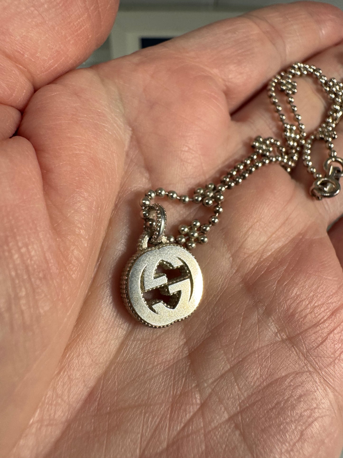 Gucci Interlocking G Pendant Necklace - Silver