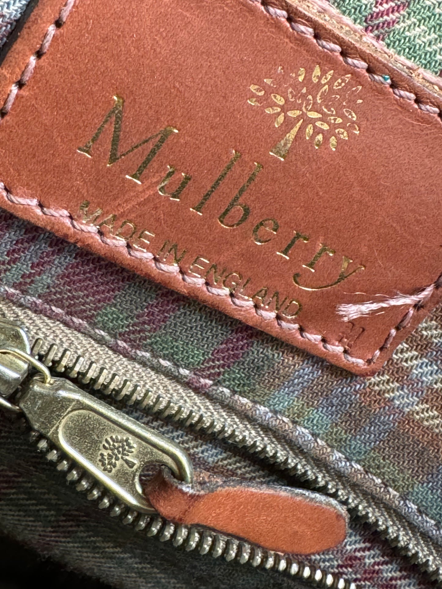 Mulberry Vintage Scotchgrain Saddle Bag - Black & Cognac