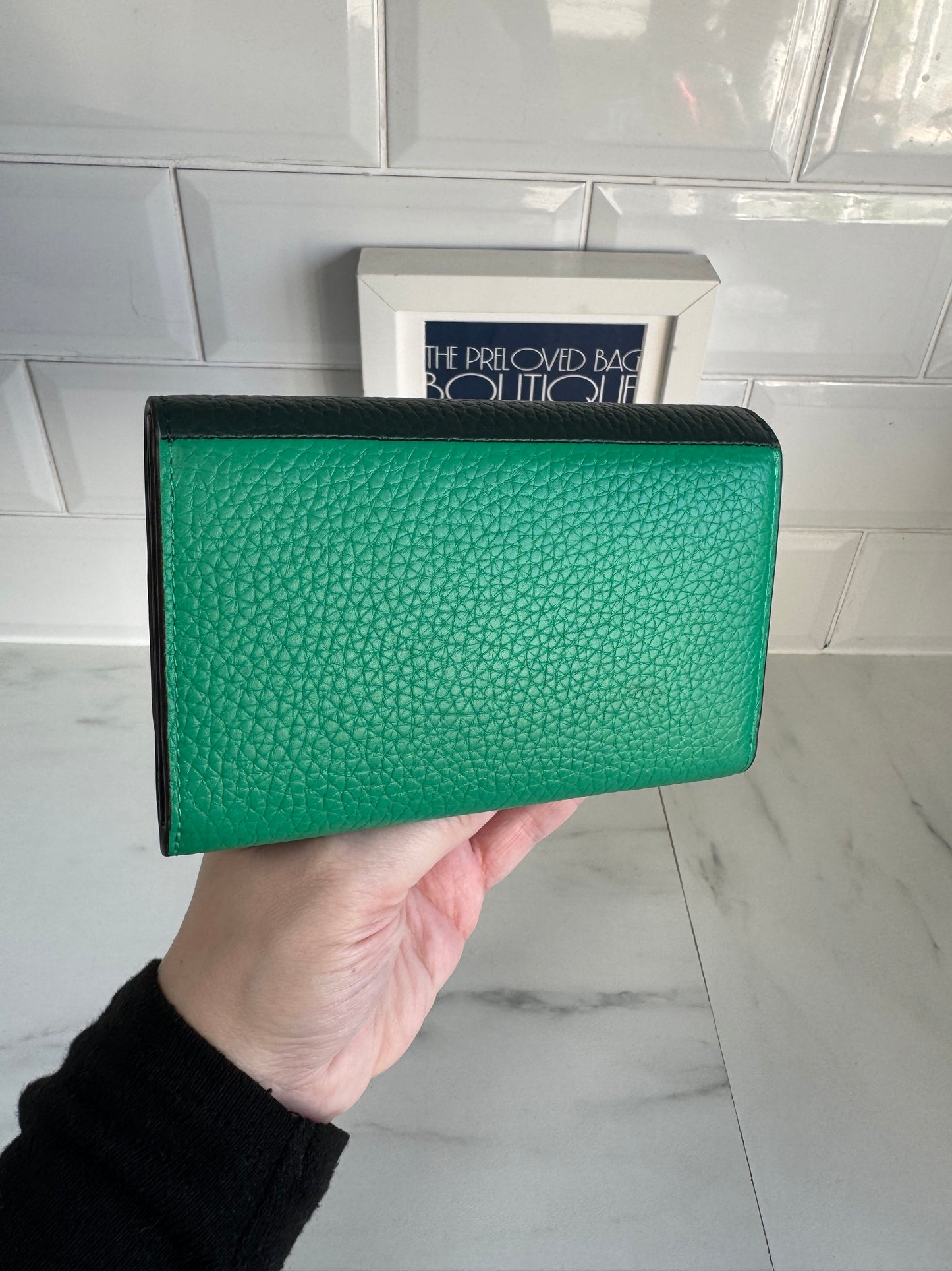 Mulberry Medium Continental Wallet - Mulberry Green and Lawn Green