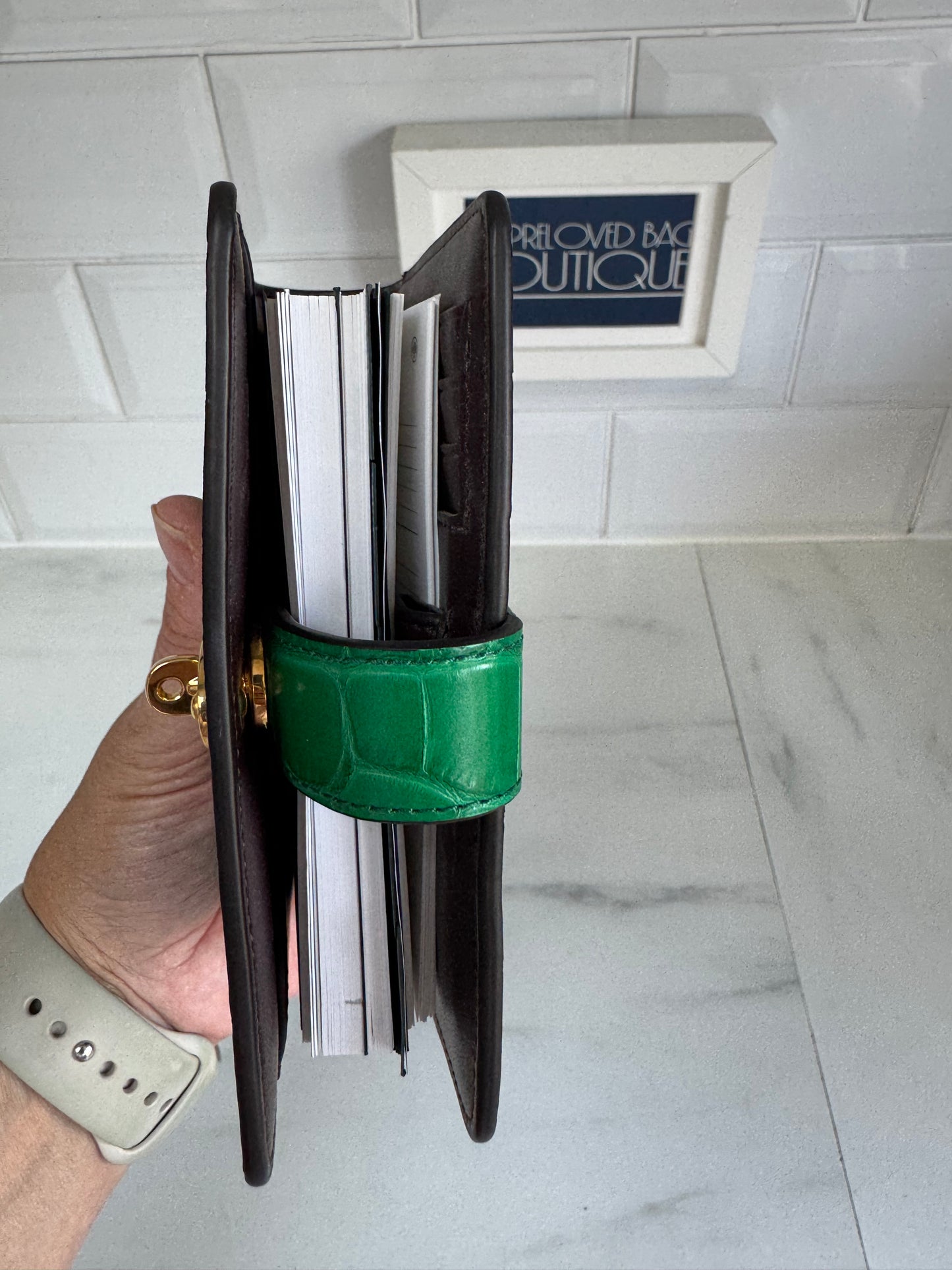 Mulberry Pocket Book - Emerald Croc Embossed