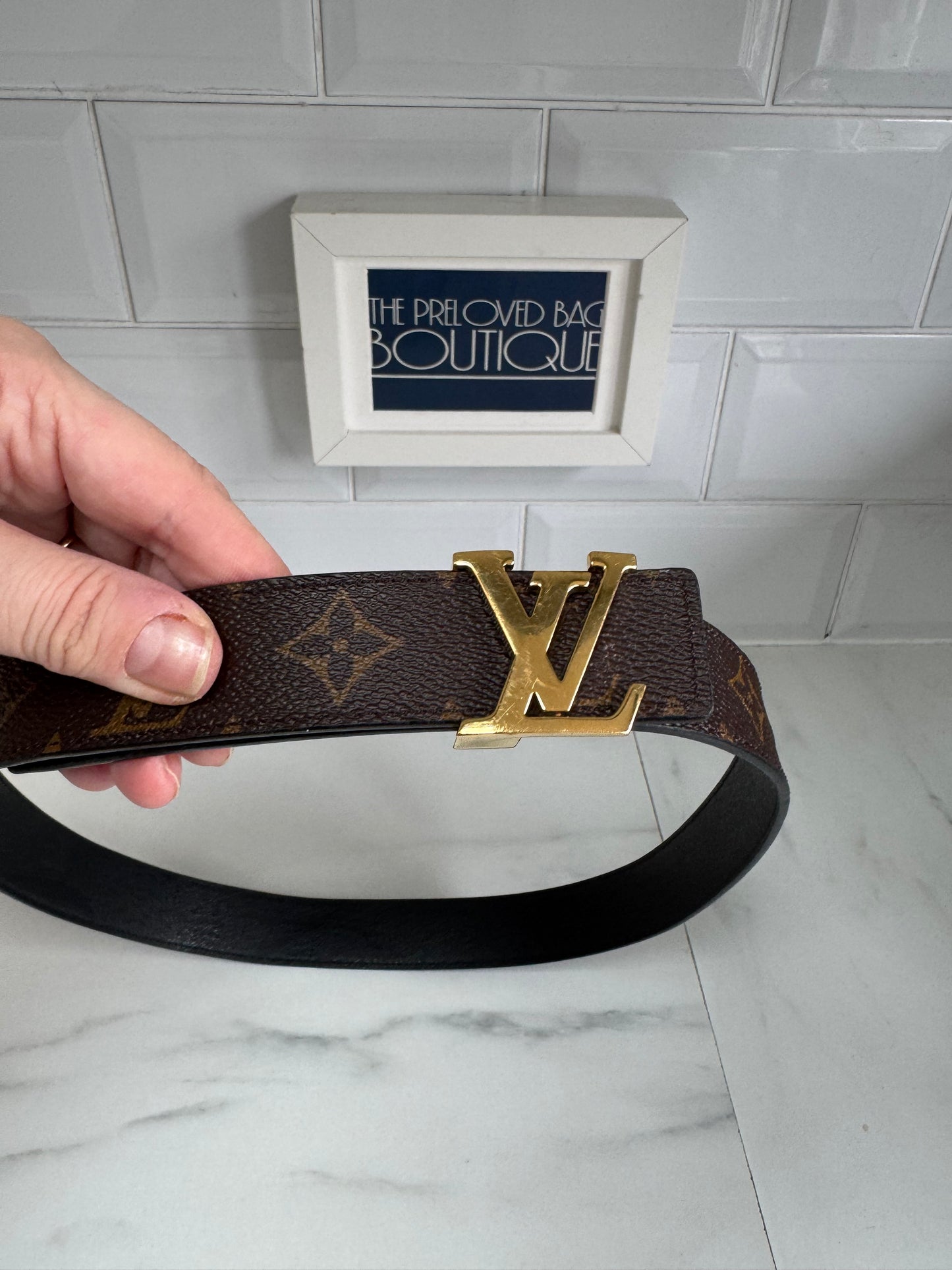 Louis Vuitton Initials Slim Monogram Belt - Brown