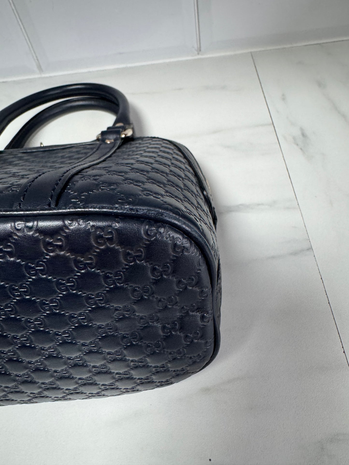 Gucci Guccissima Small Dome Bag - Navy