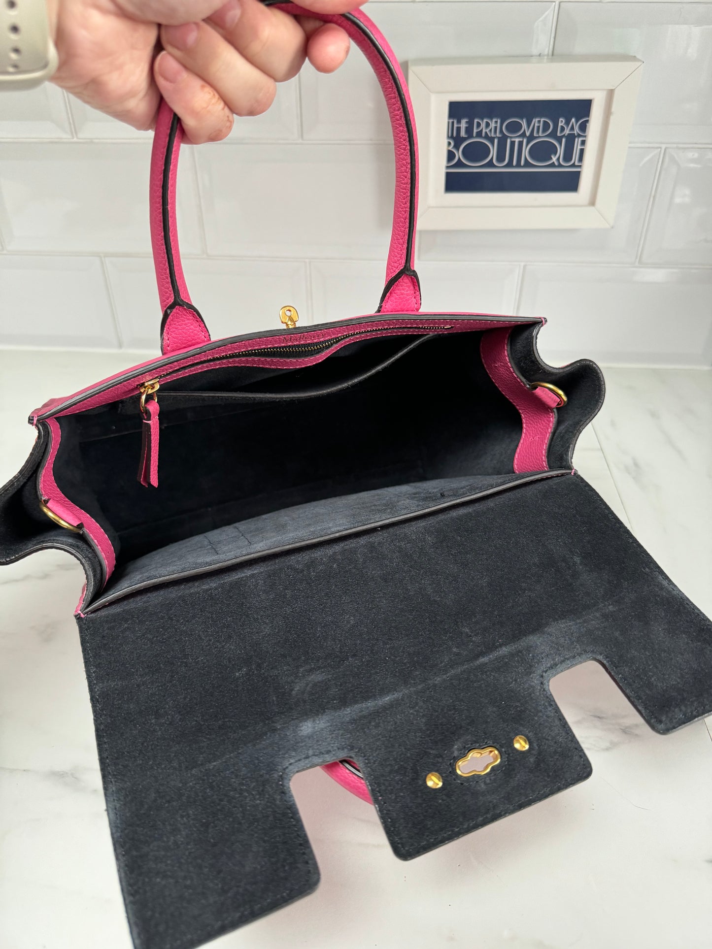 Mulberry Small Bayswater with strap - Candy Pink