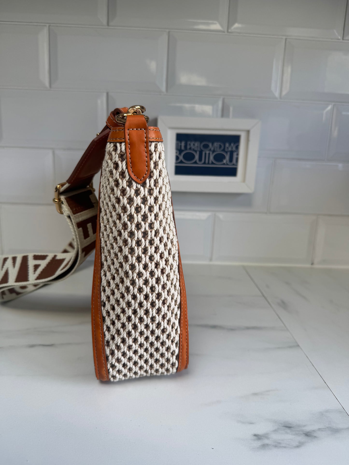 Stella McCartney Eco Mesh Rope Crossbody bag - Tan, Beige and Ivory