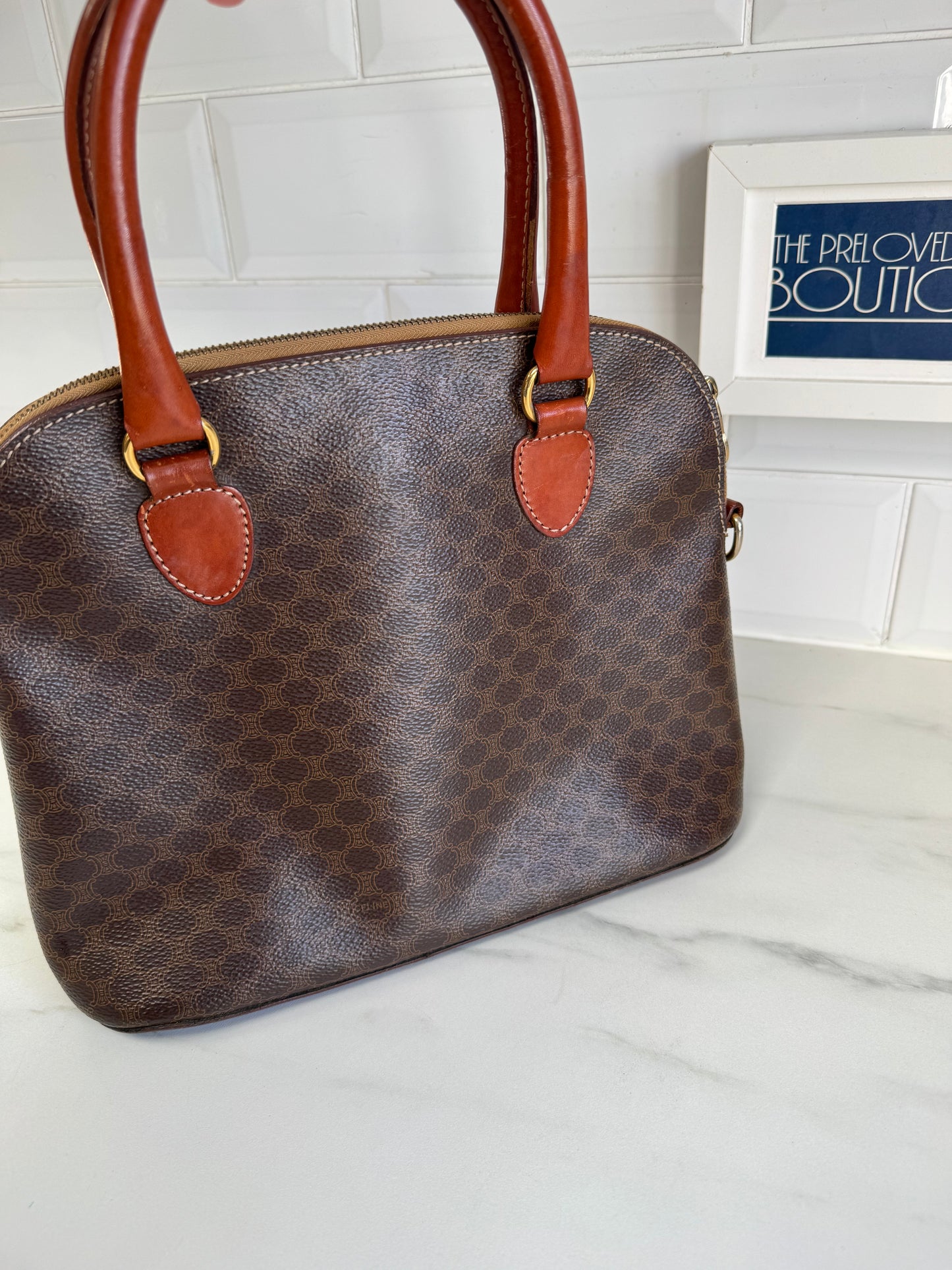 Celine Macadam Dome Bag - Monogram Brown