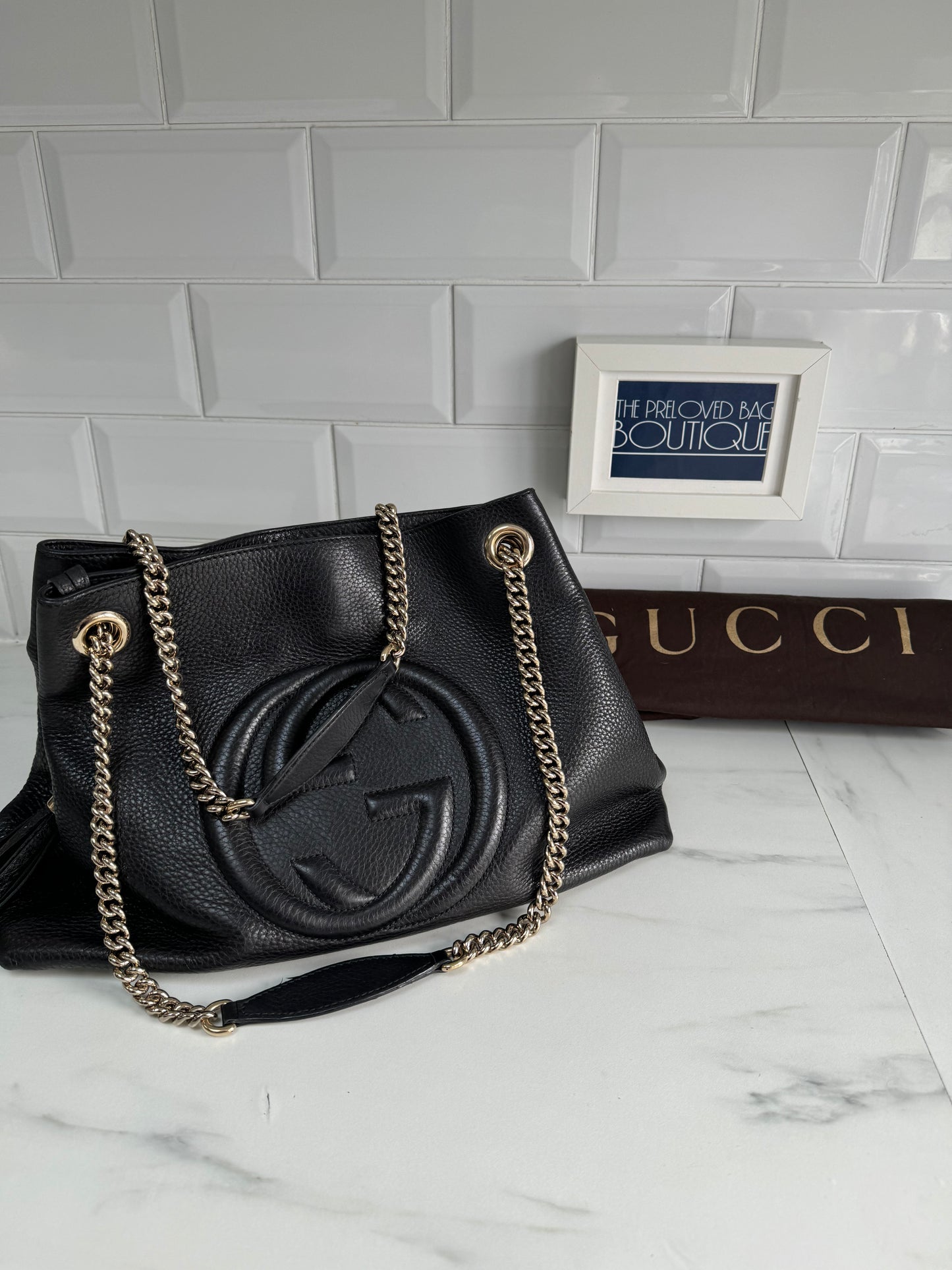 Gucci soho tote with 2025 chain straps