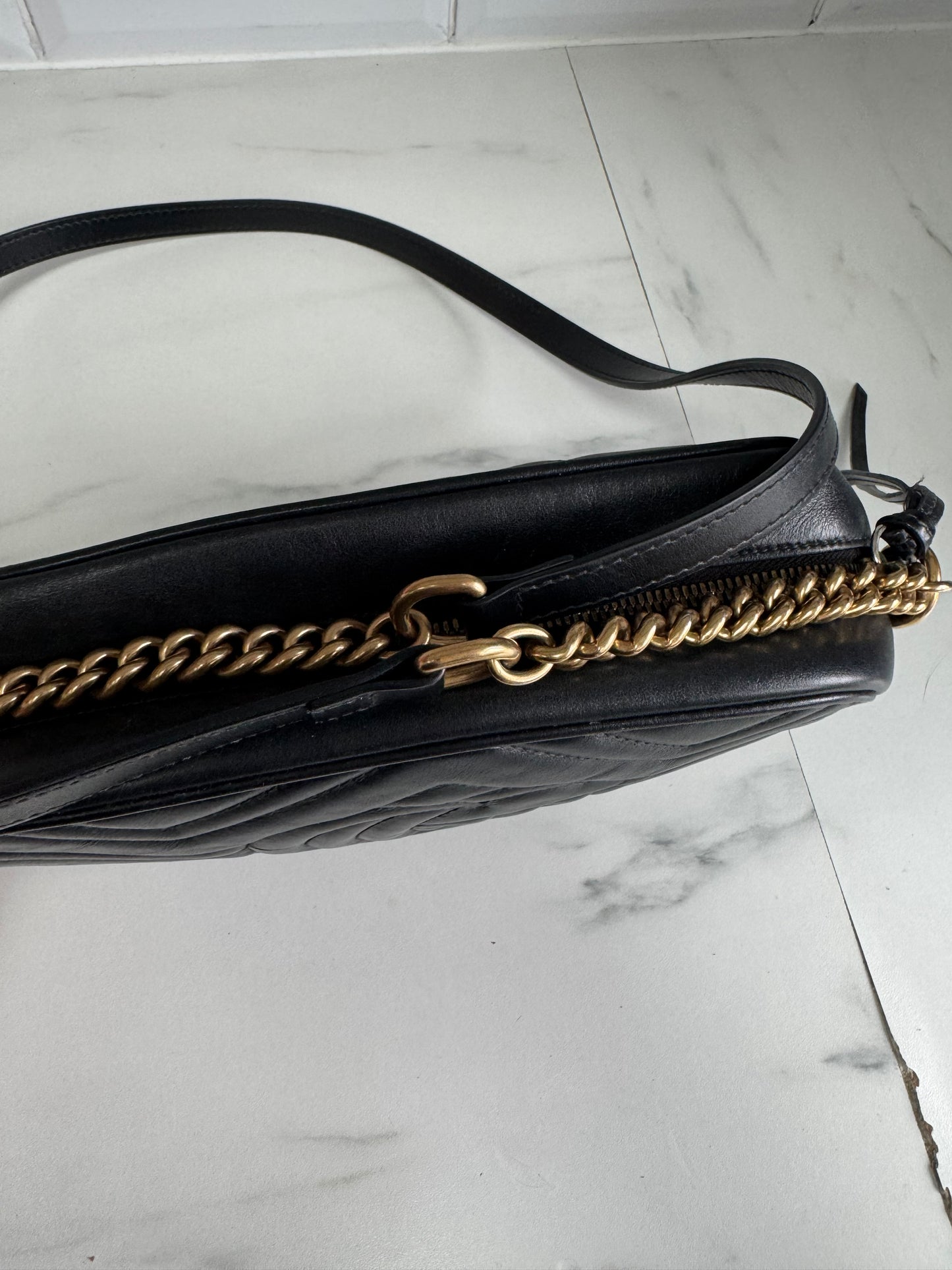 Gucci GG Mini Marmont Shoulder Bag - Black