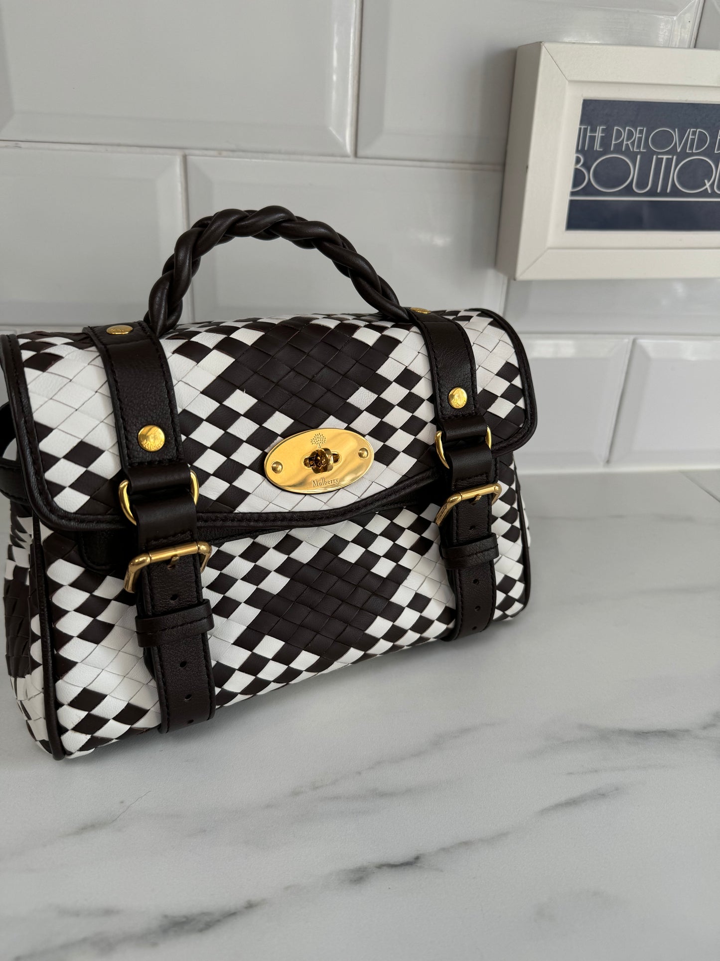 Mulberry Mini Alexa - Ebony and Ivory