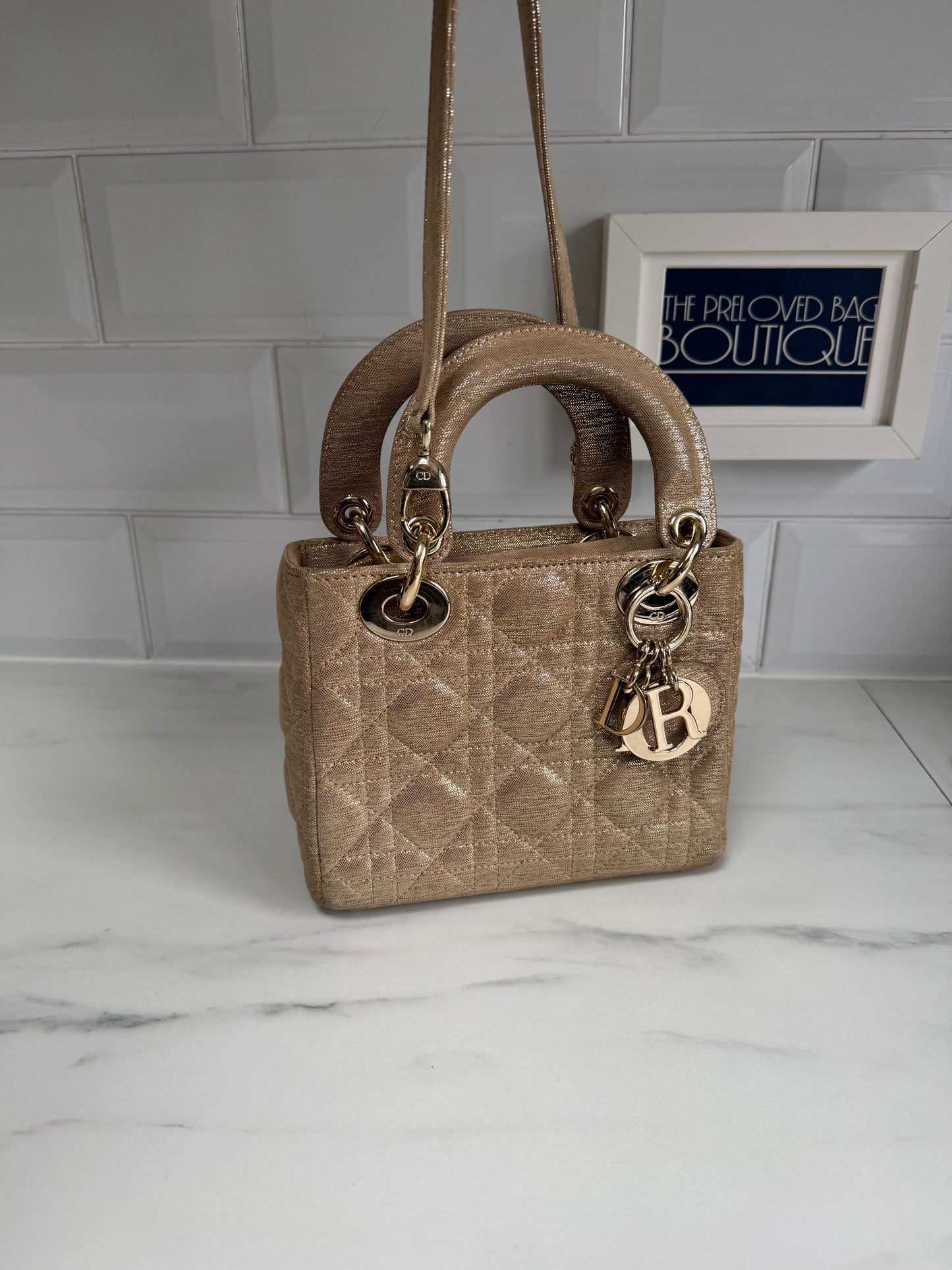 Dior Mini Lady Dior - Champagne/Gold