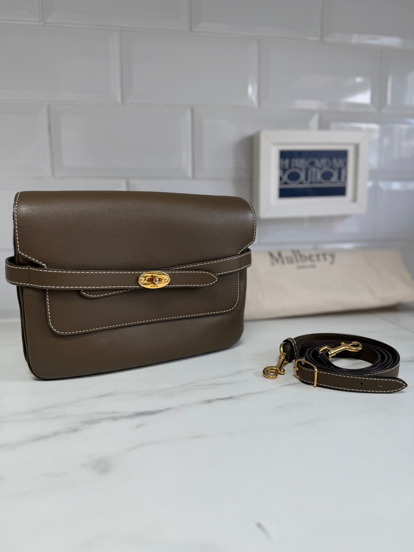 Mulberry Belted Bayswater Satchel - Dark Palm