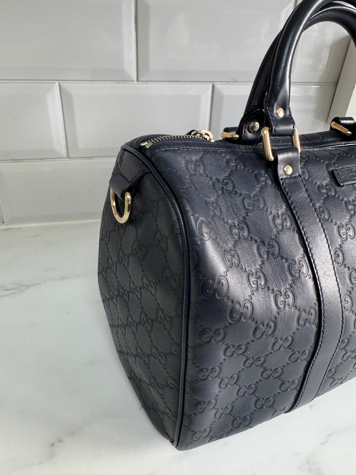 Gucci Boston Guccissima Joy Hold-all - Navy