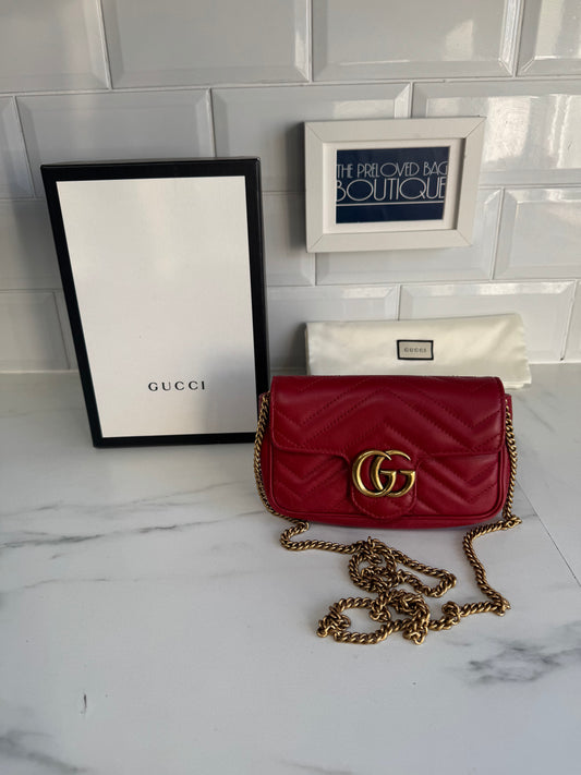 Gucci Super Mini Marmont - Red