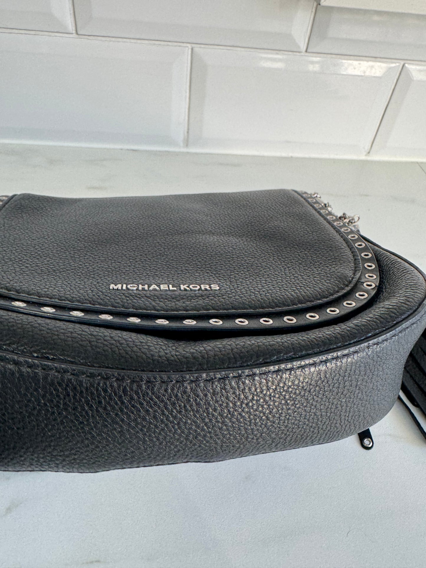 Michael Kors Brooklyn Saddle Bag - Black