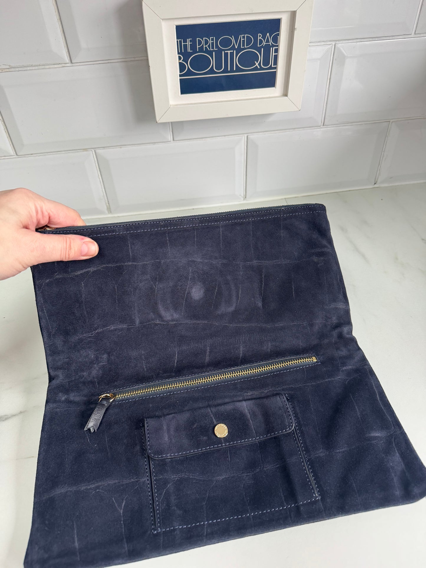 Mulberry Daria Clutch - blue Suede