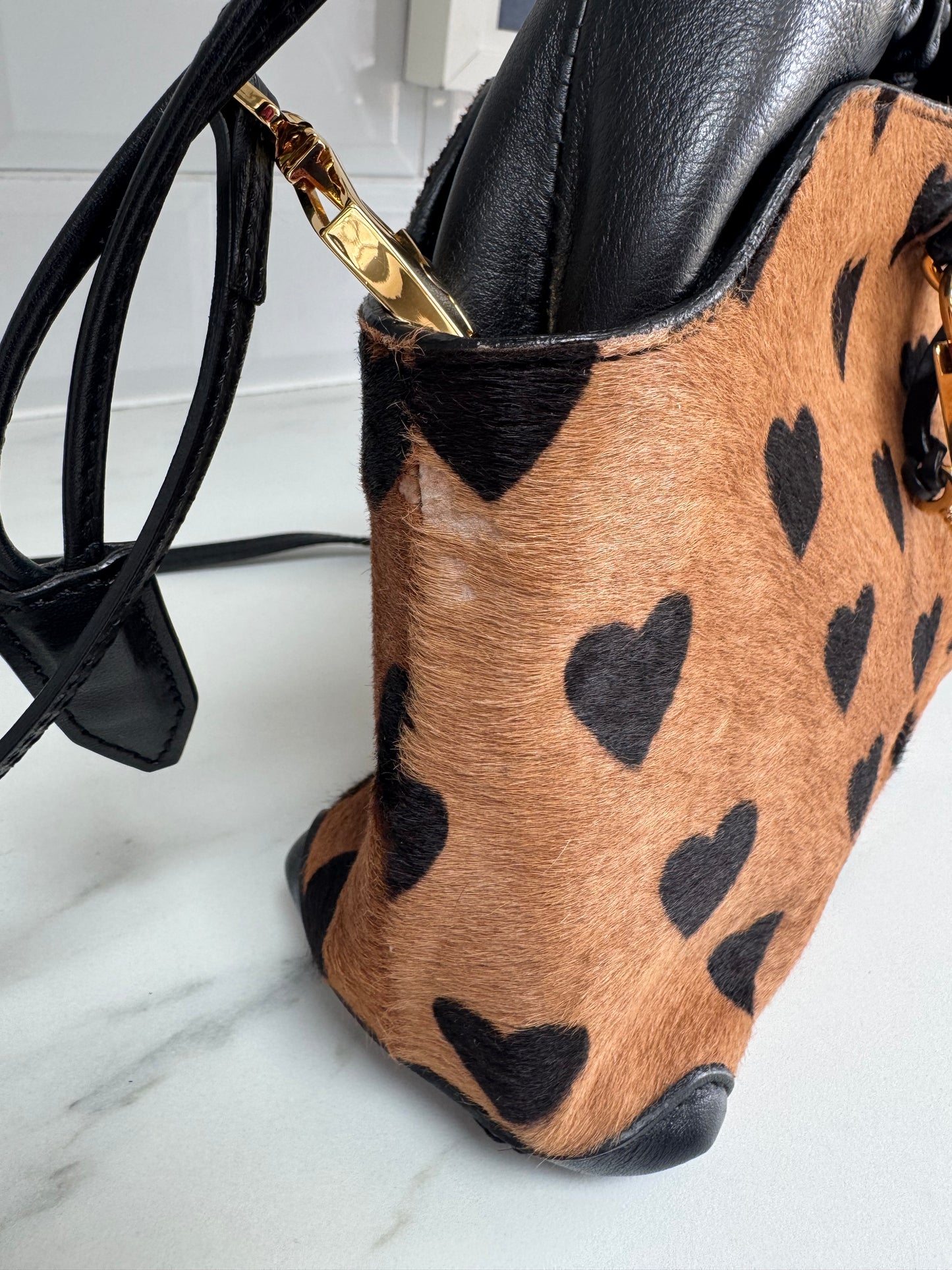 Burberry Little Crush Heart & Lock Bag - Brown and Black