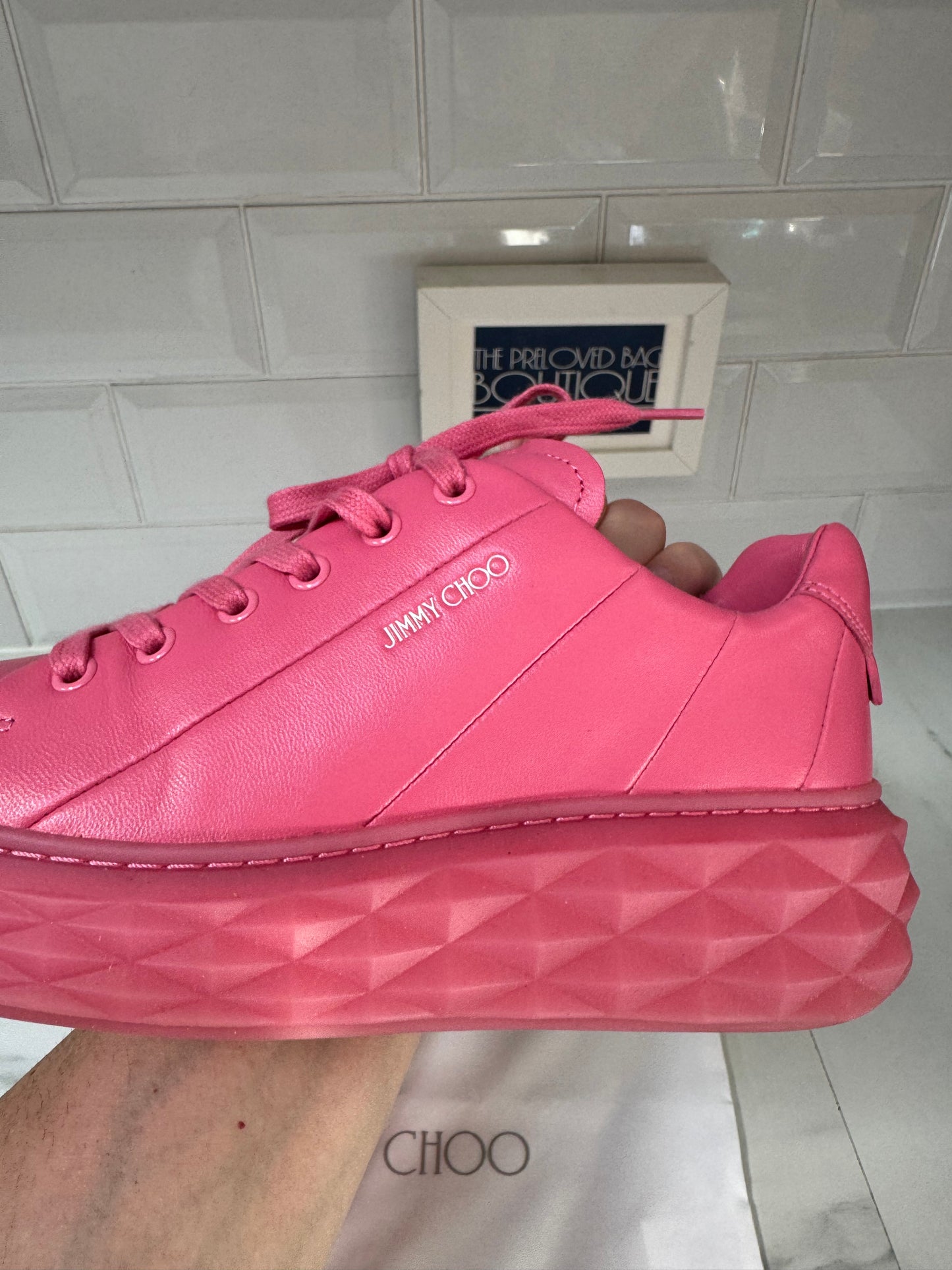 Jimmy Choo Diamond Light Maxi Trainers - Candy Pink