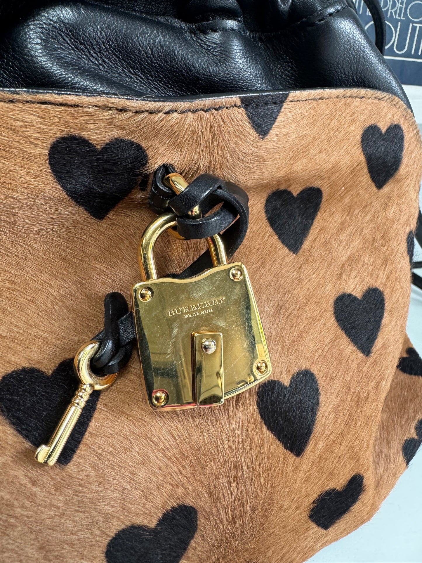 Burberry Little Crush Heart & Lock Bag - Brown and Black