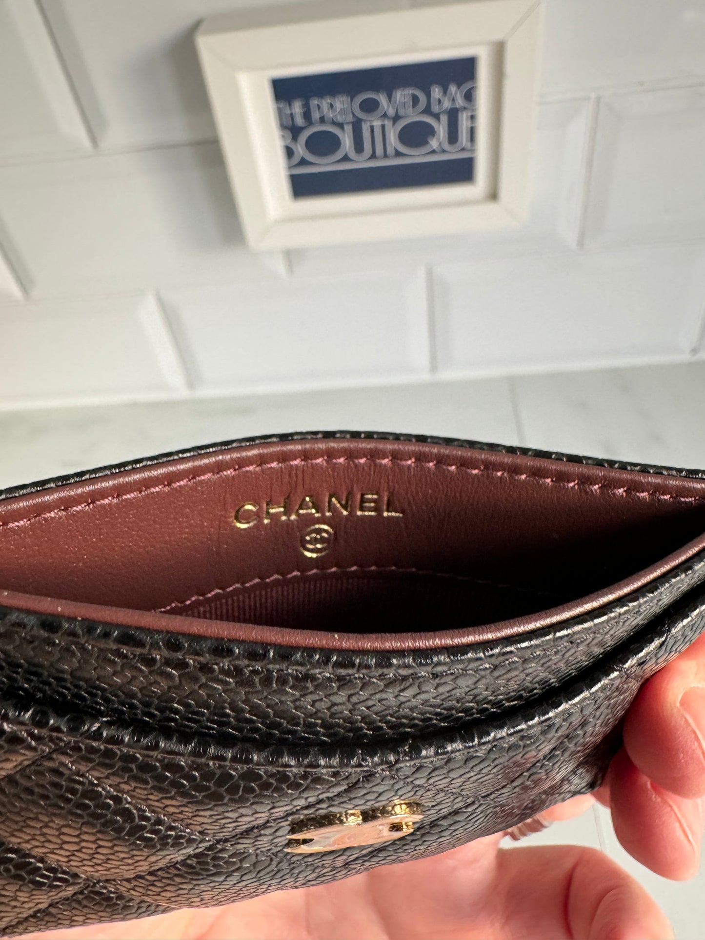 Chanel Classic Credit Card Slip Case Holder - Quilted Black Caviar