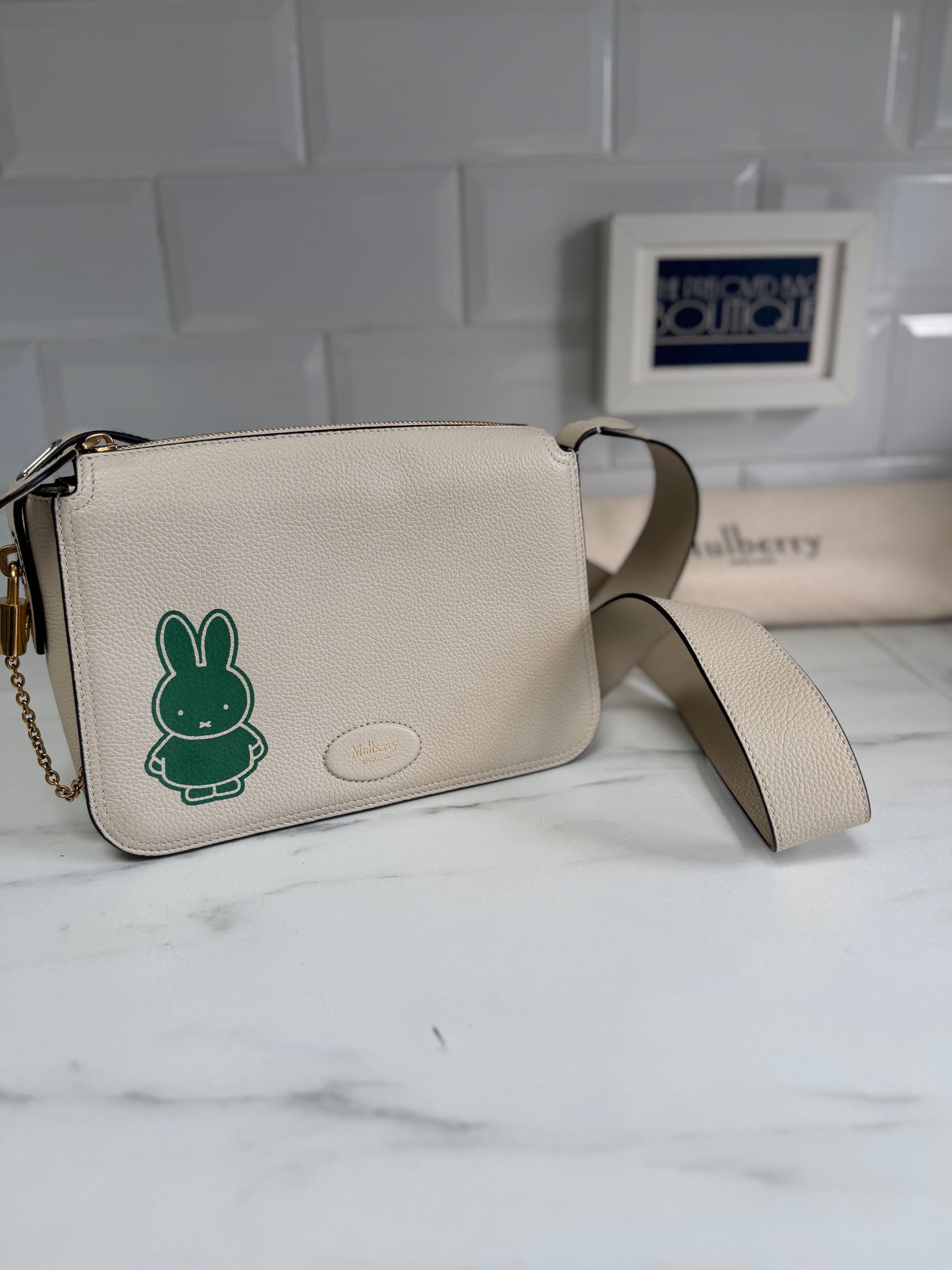 Mulberry Limited Edition “Miffy” Billie Shoulder Bag - Chalk & Green