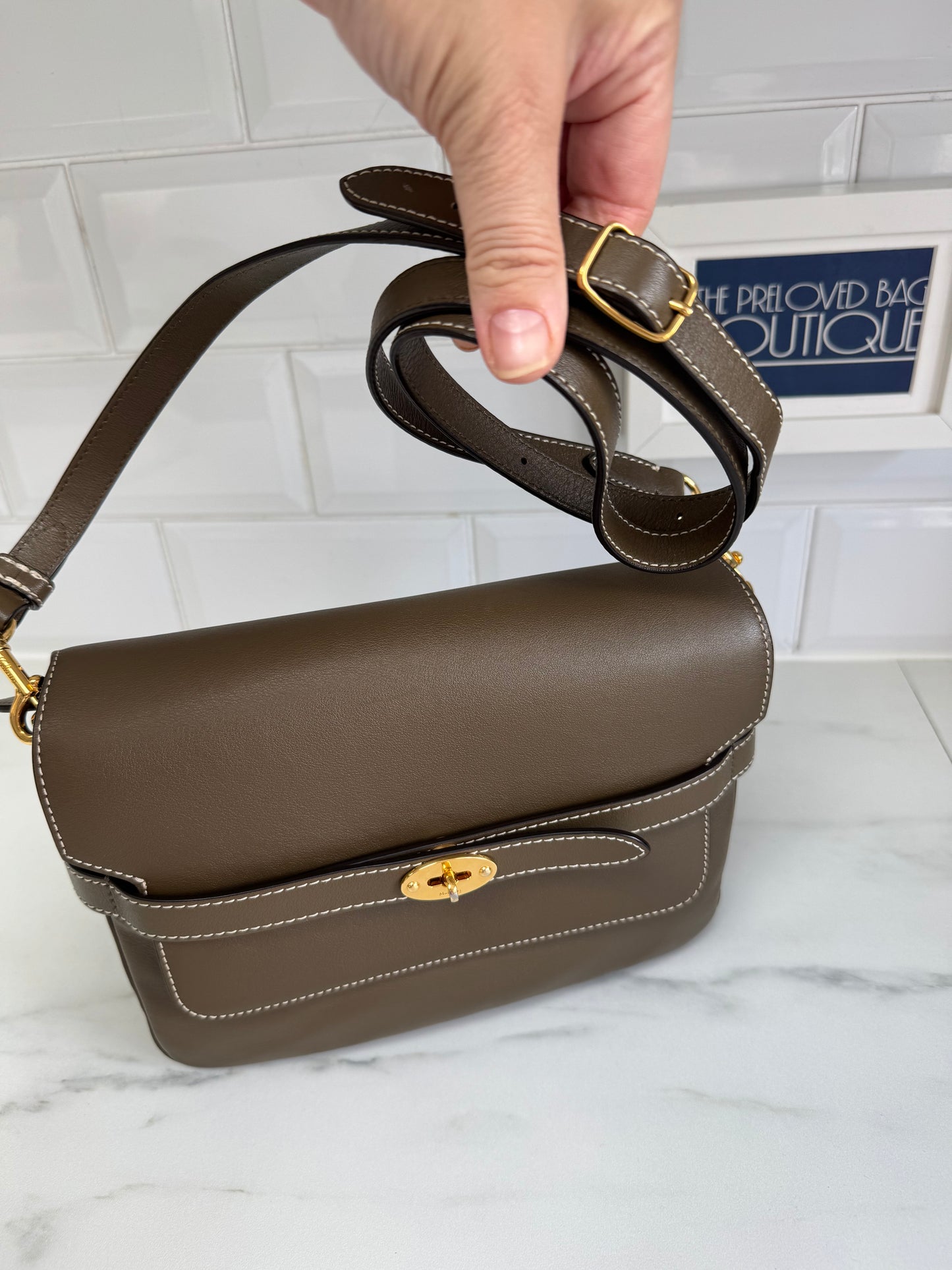 Mulberry Belted Bayswater Satchel - Dark Palm