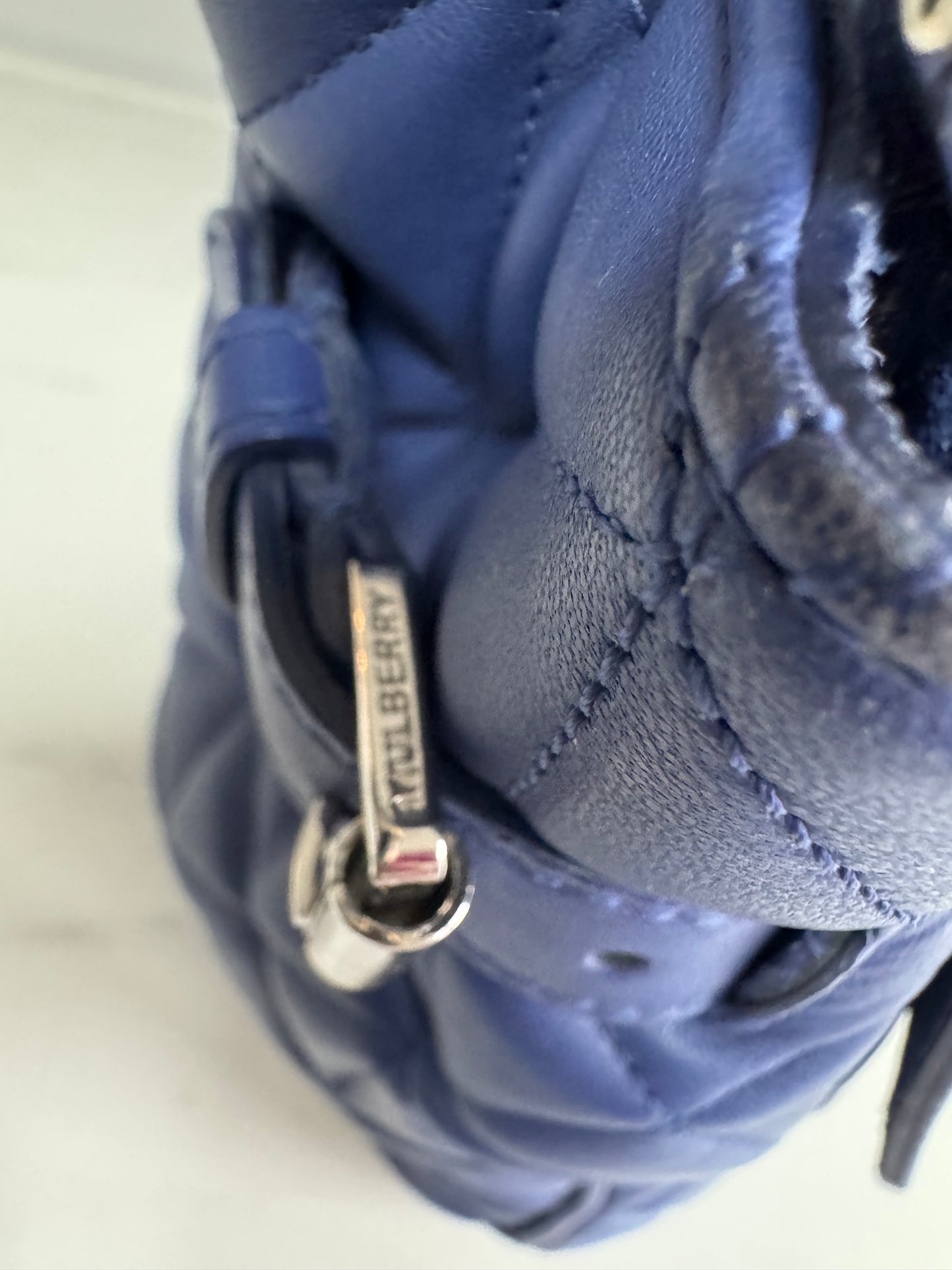 Mulberry Medium Quilted “Cara Delevingne” Backpack - Indigo Blue