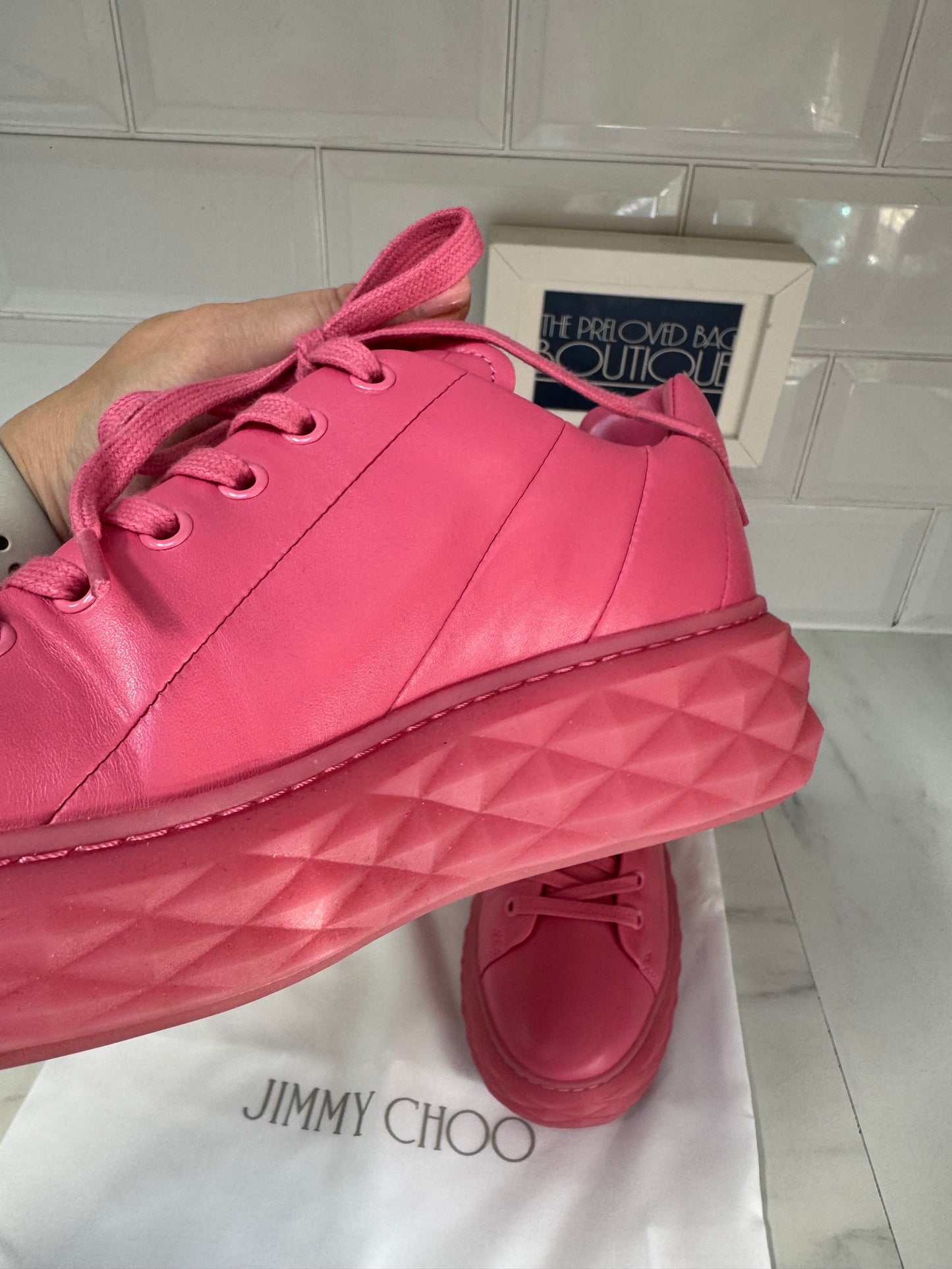 Jimmy Choo Diamond Light Maxi Trainers - Candy Pink