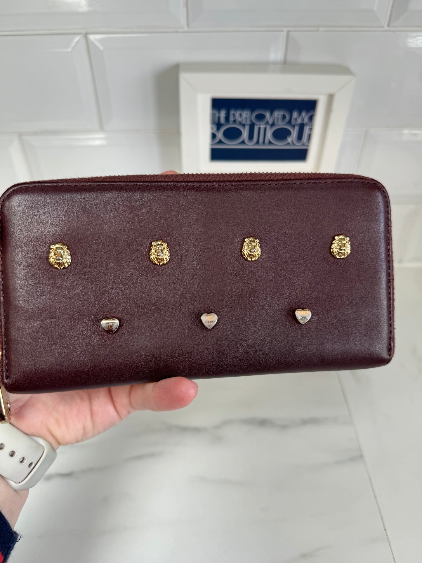 Mulberry Cara Rivet Long Continental Wallet - Oxblood